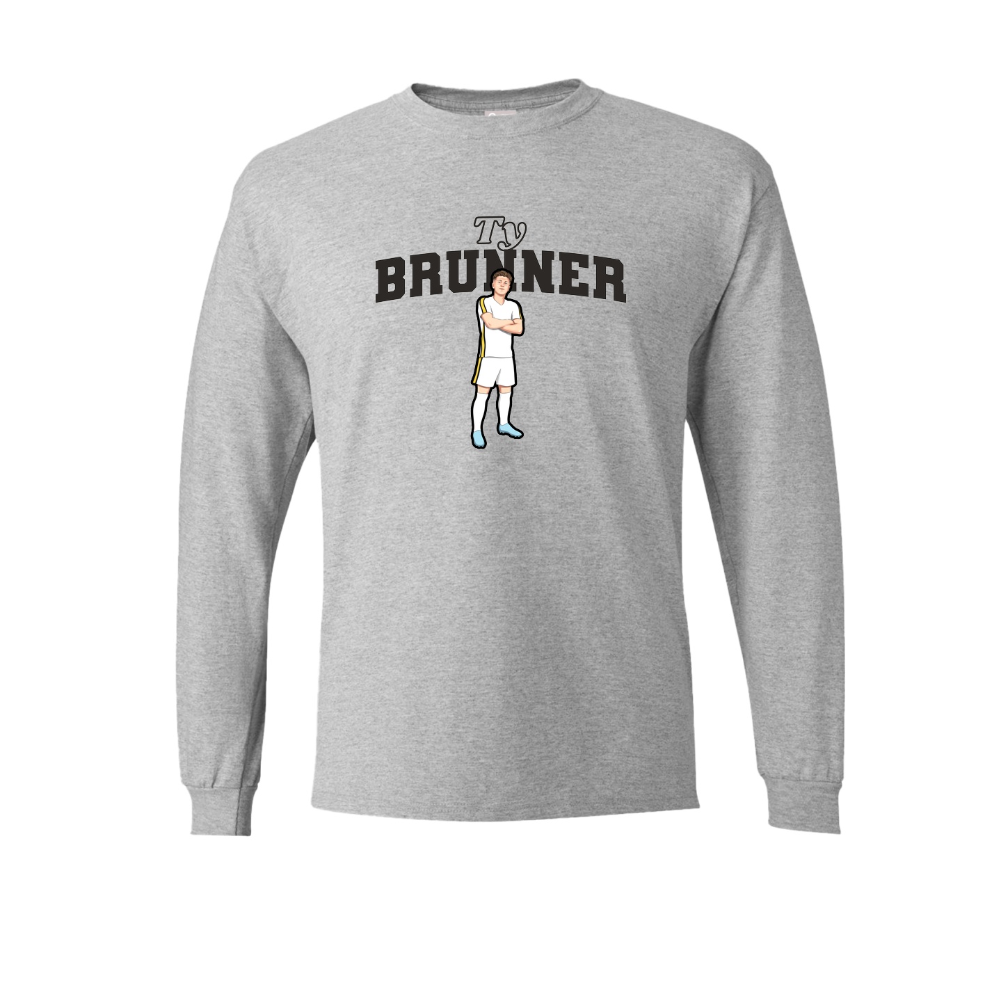 Long Sleeve Tee — Name Arch in Grey