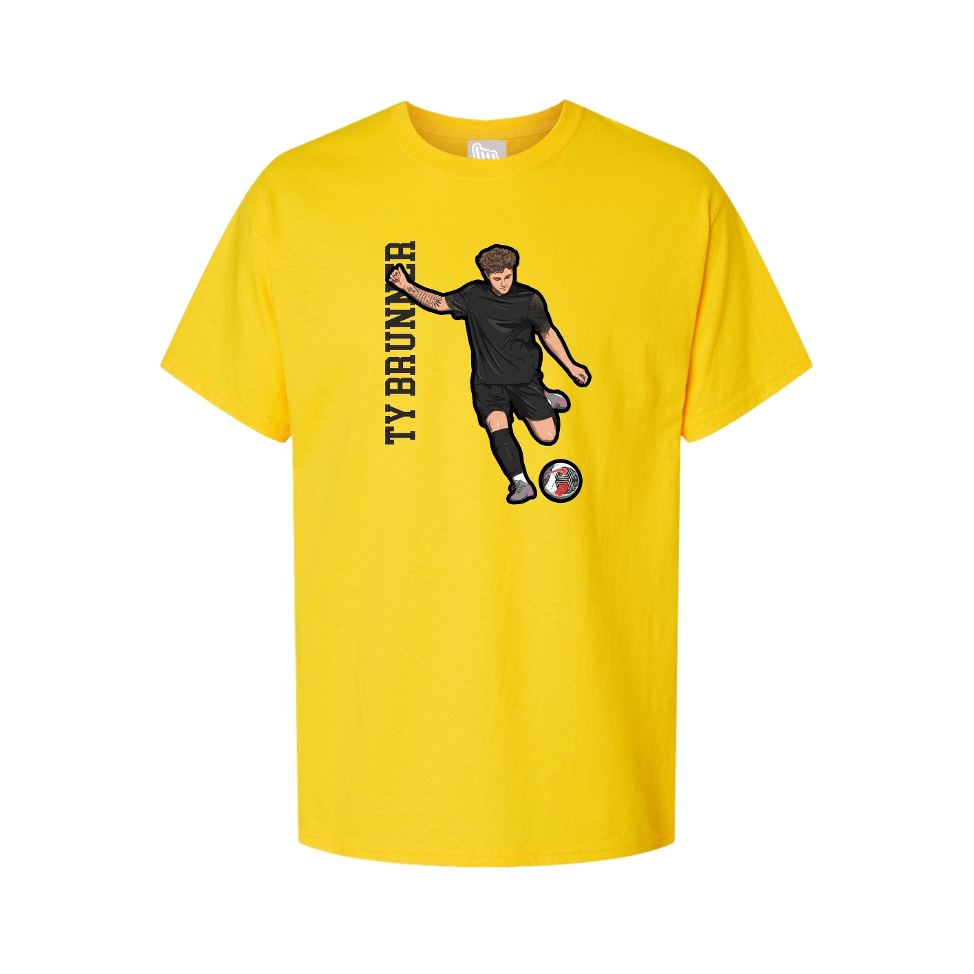 Youth Tee — Name Vertical in Gold
