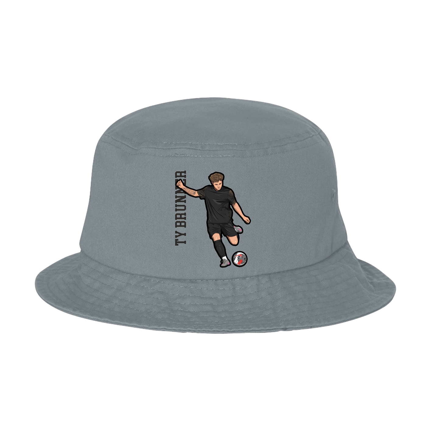 Bucket Cap — Name Vertical in Grey