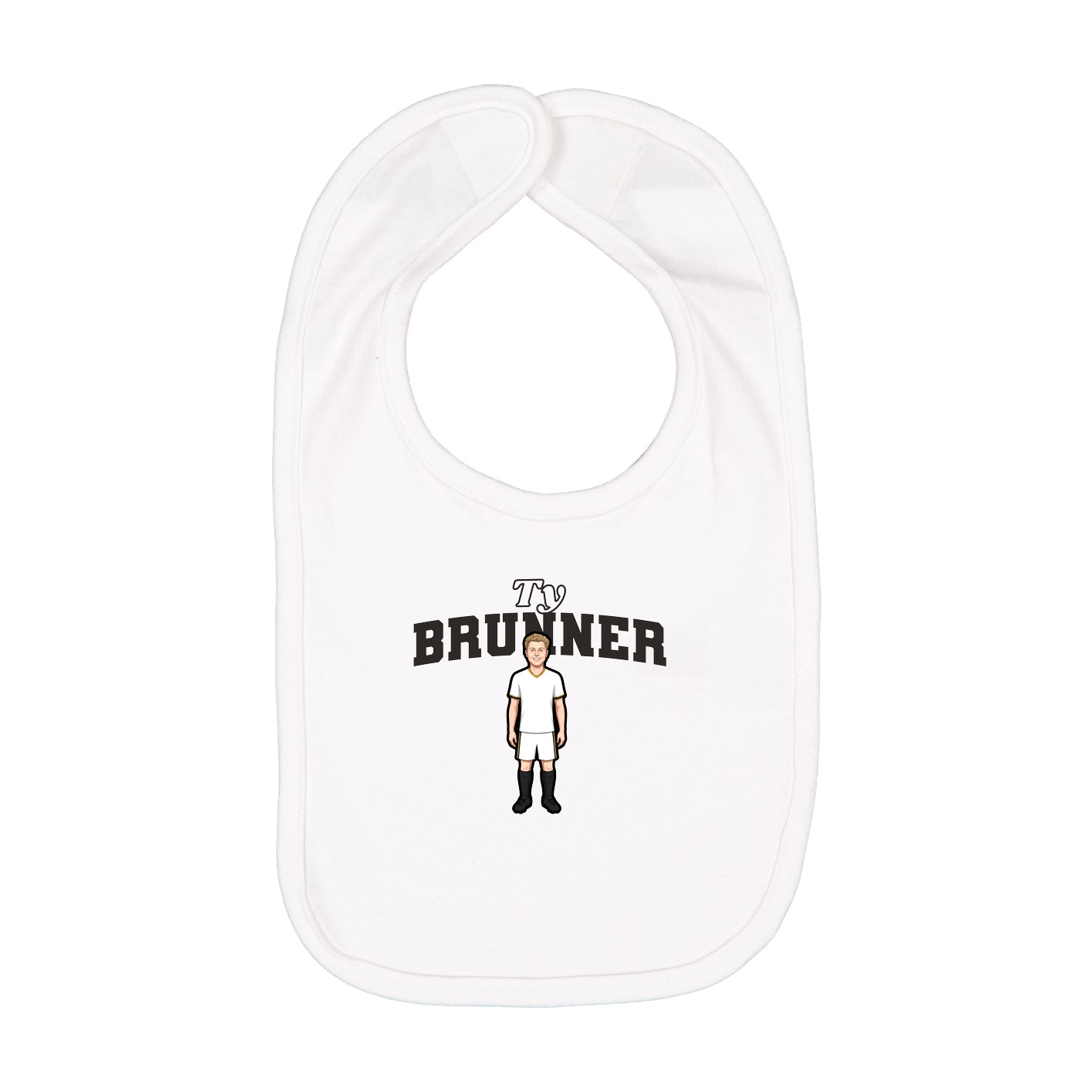 Infant Bib — Name Arch in White