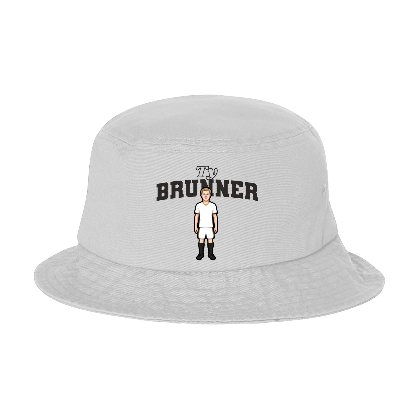 Bucket Cap — Name Arch in White