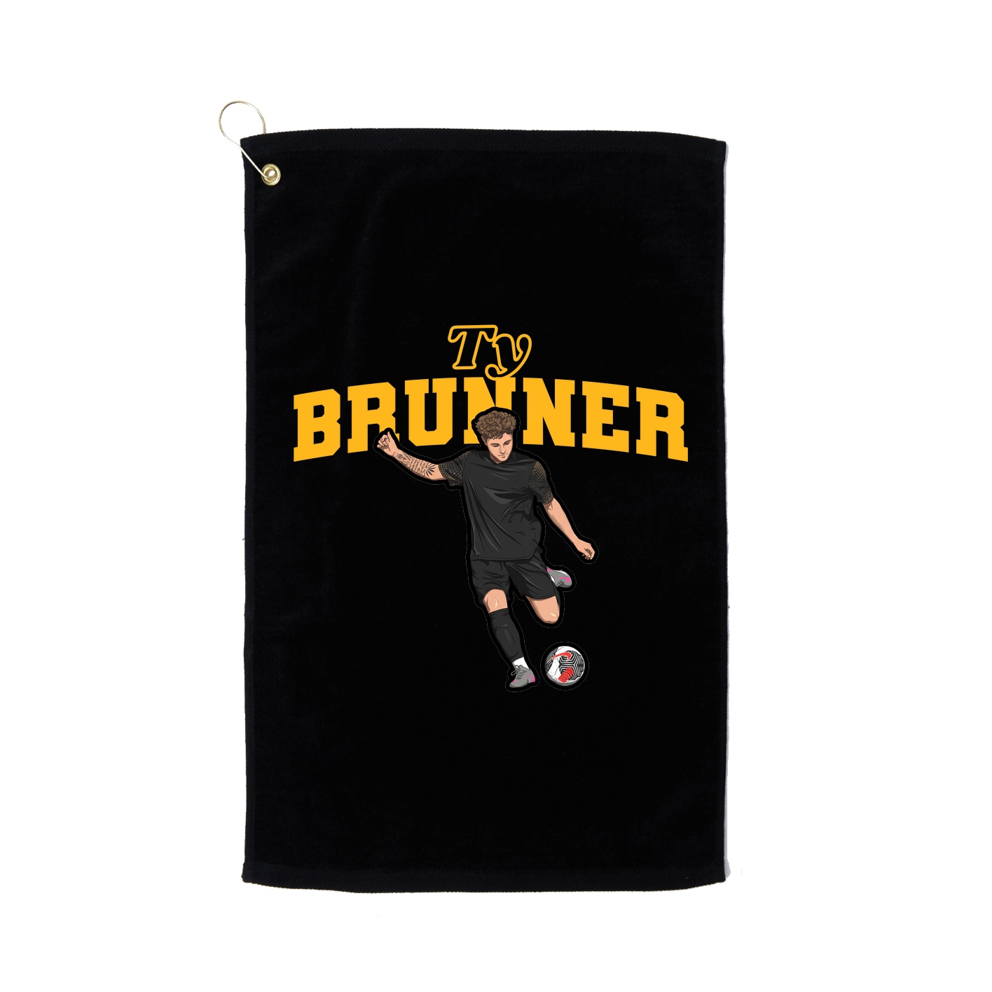 Golf Towel — Name Arch in Black