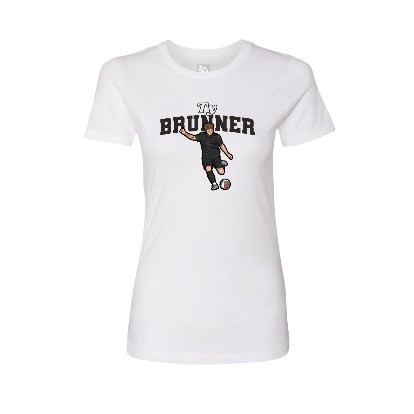 Fitted Women's Tee — Name Arch in White