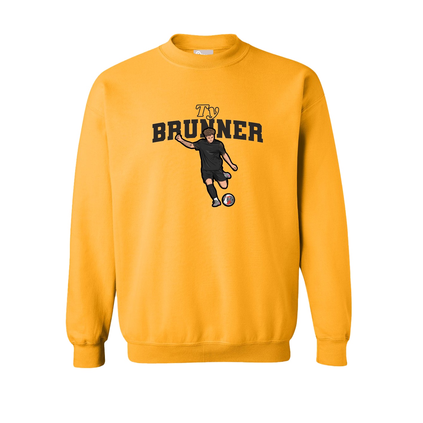 Fleece Crew — Name Arch in Gold
