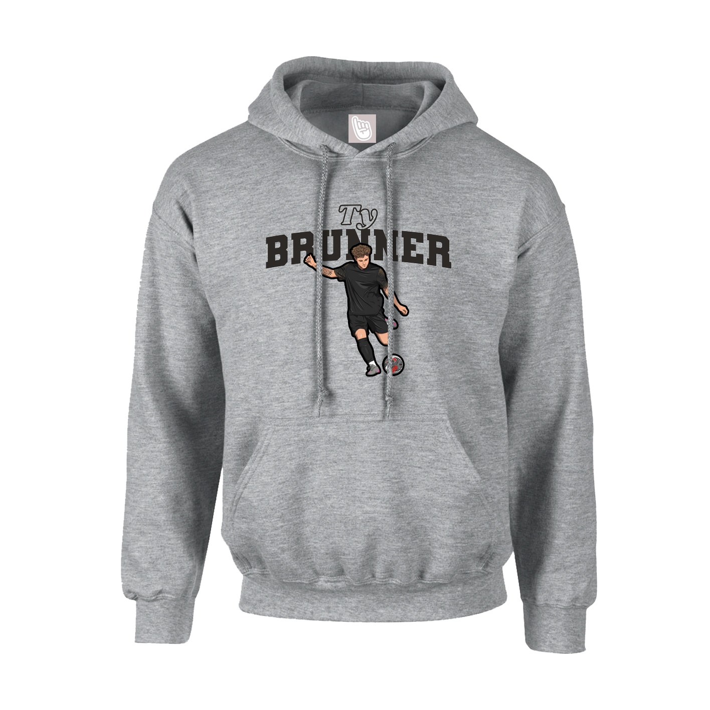 Youth Hoodie — Name Arch in Grey