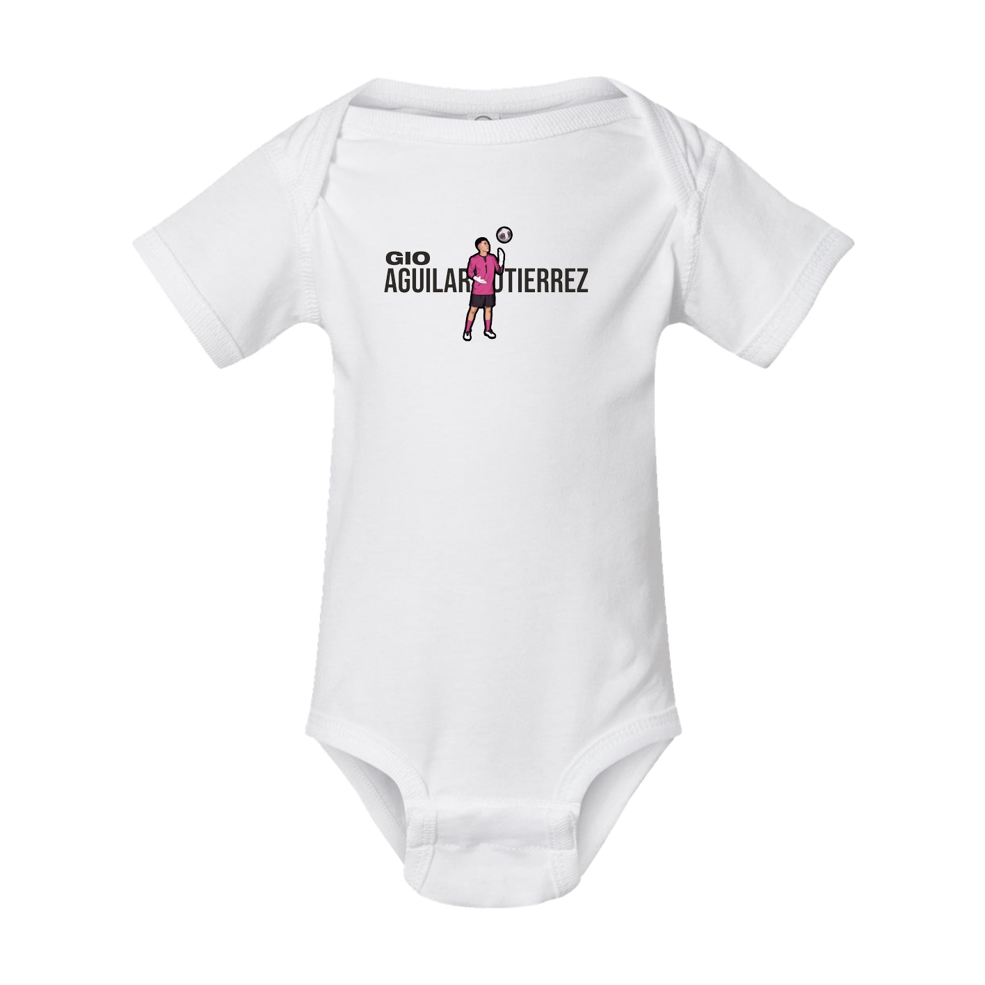 Baby Onesie — Player Name in White