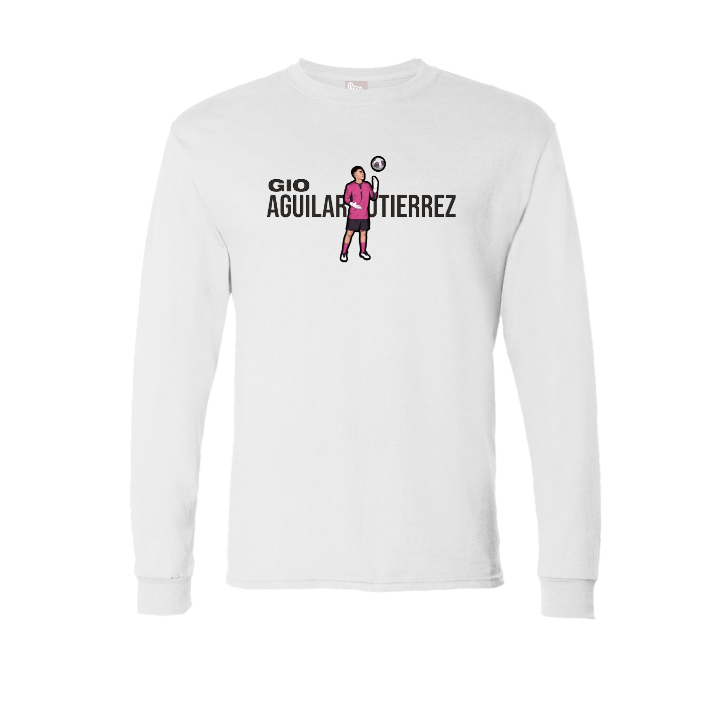 Long Sleeve Tee — Player Name in White