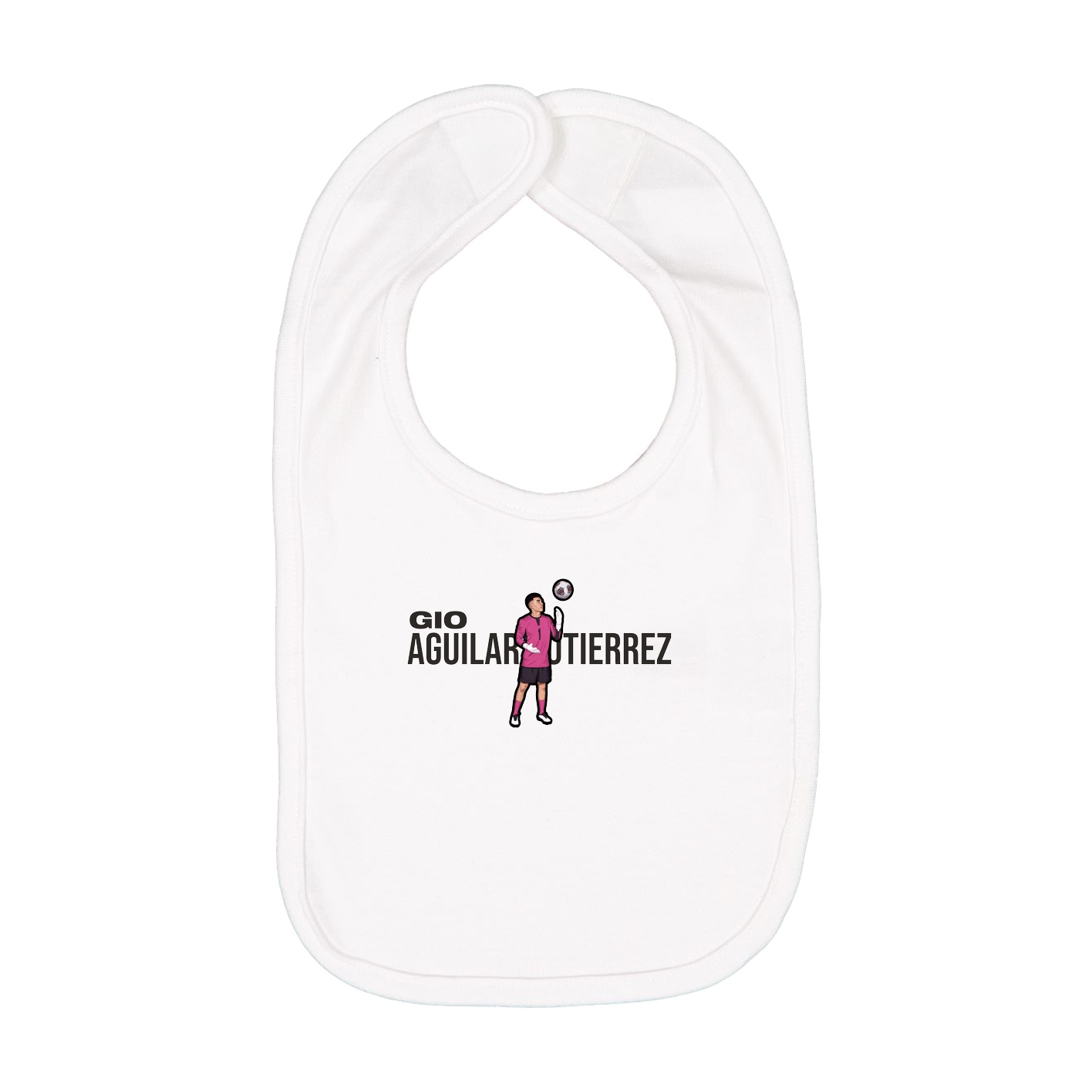 Infant Bib — Player Name in White