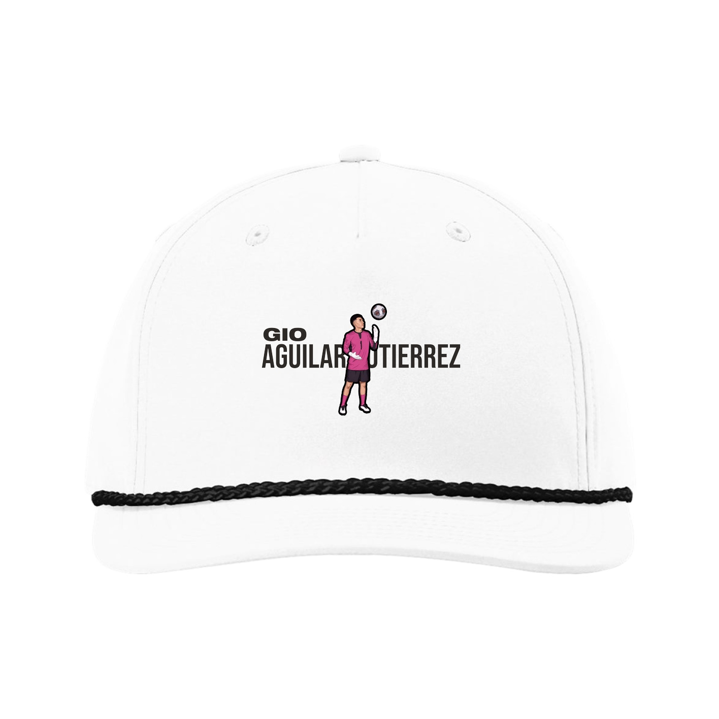 Five-Panel Classic Rope Cap — Player Name in White