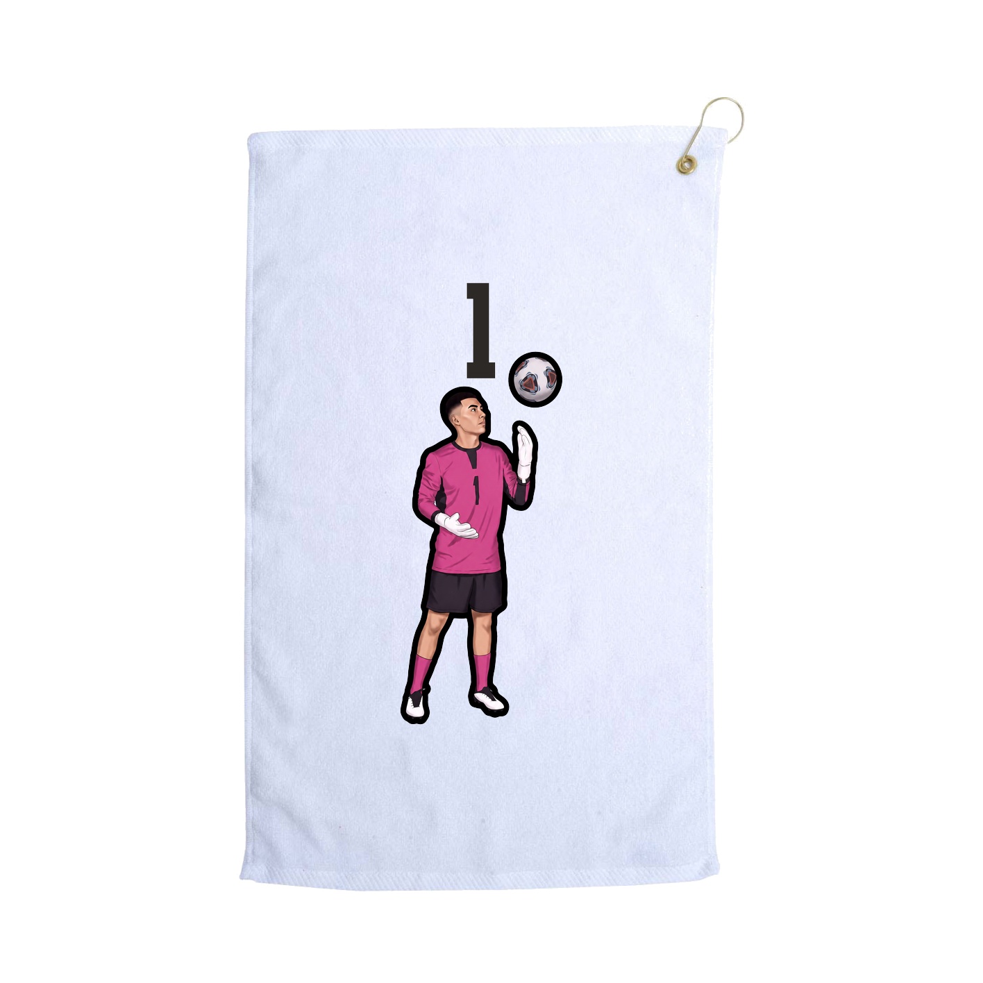Golf Towel — Number Top in White