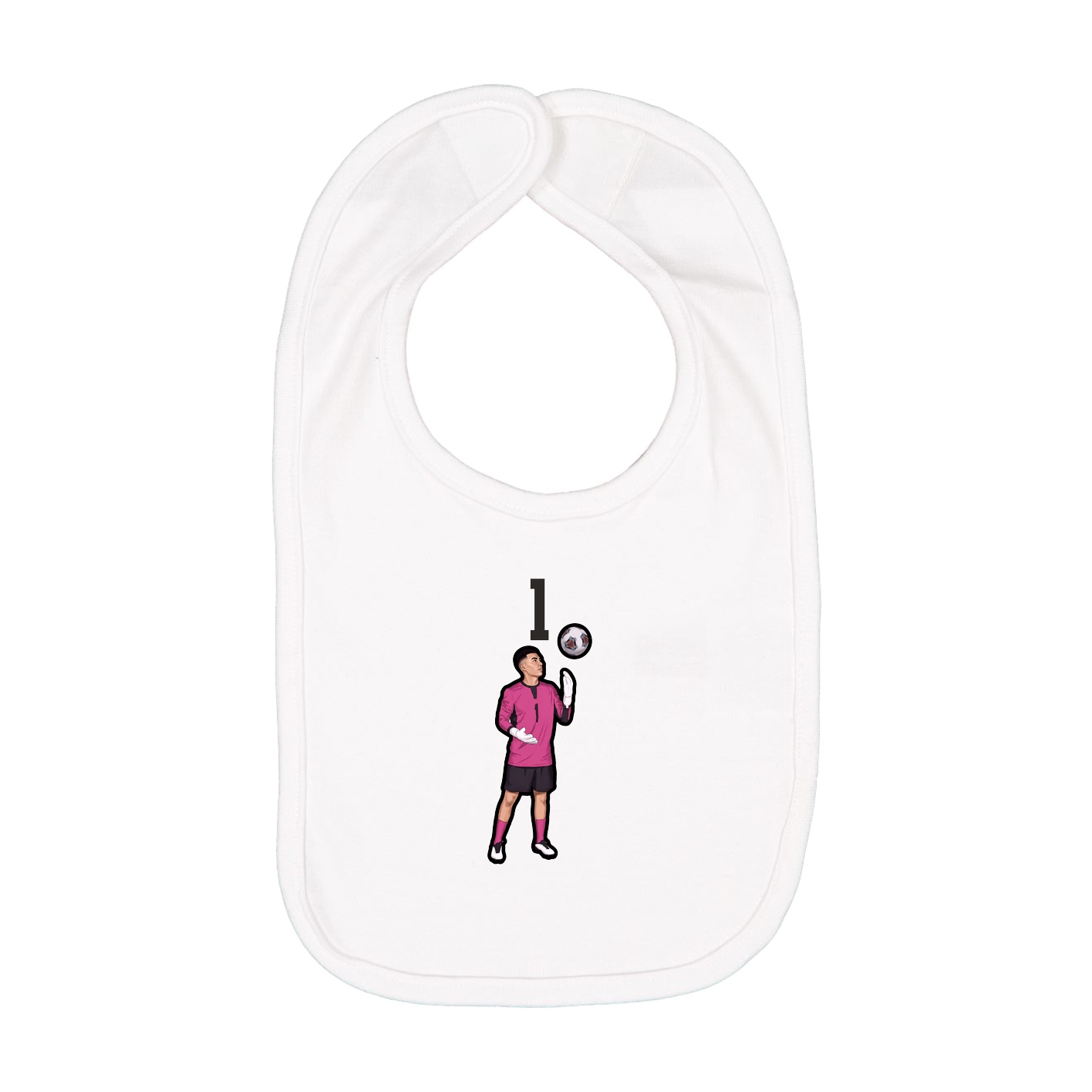 Infant Bib — Number Top in White
