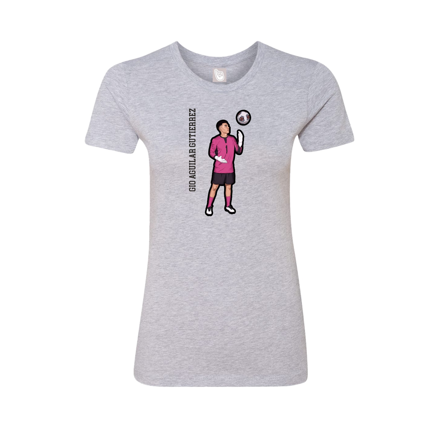 Fitted Women's Tee — Name Vertical in Grey