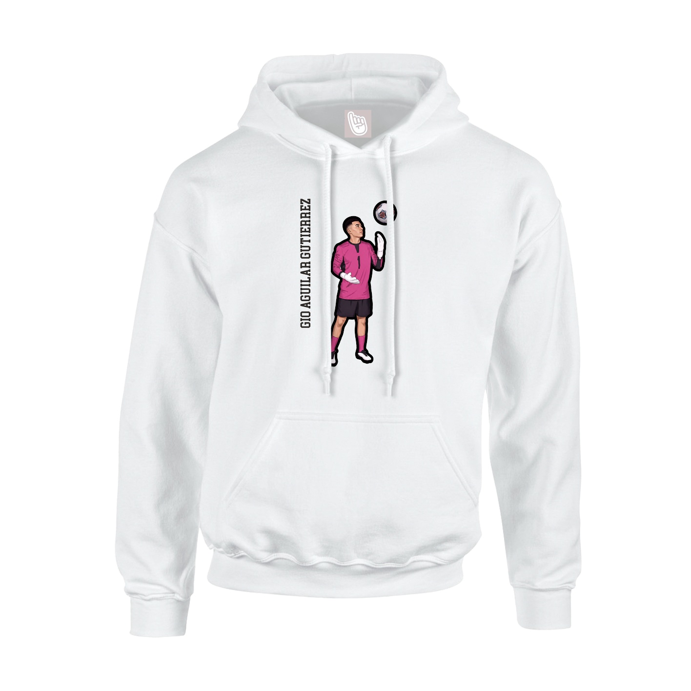 Youth Hoodie — Name Vertical in White