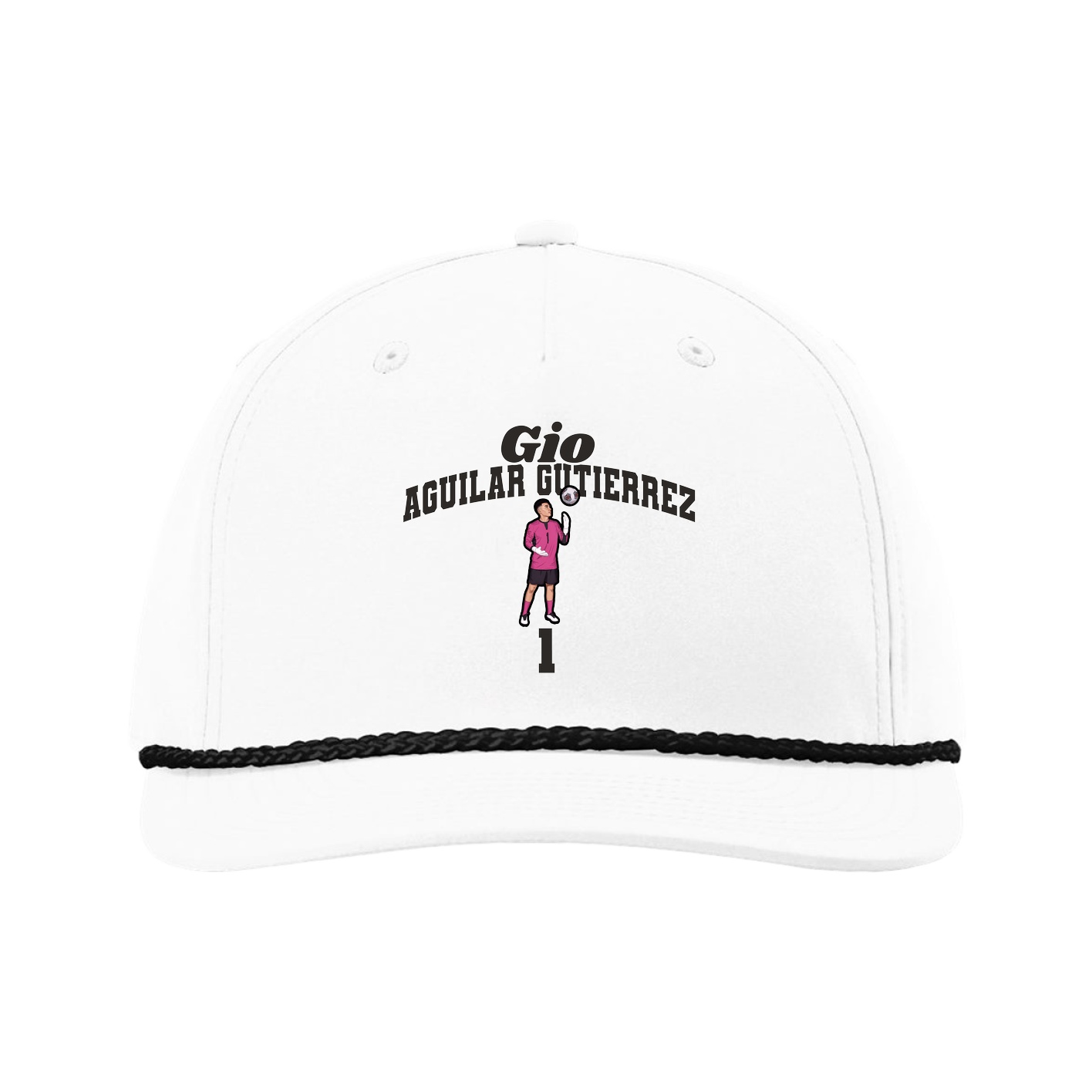 Five-Panel Classic Rope Cap — Signature Arch in White