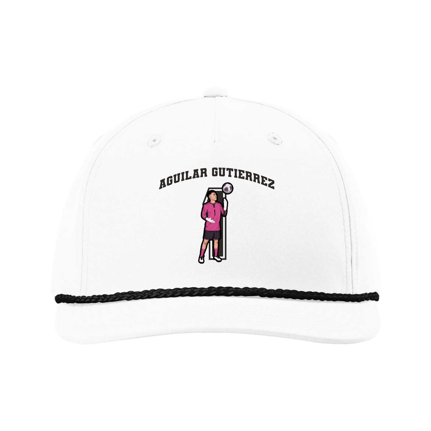 Five-Panel Classic Rope Cap — Number in White