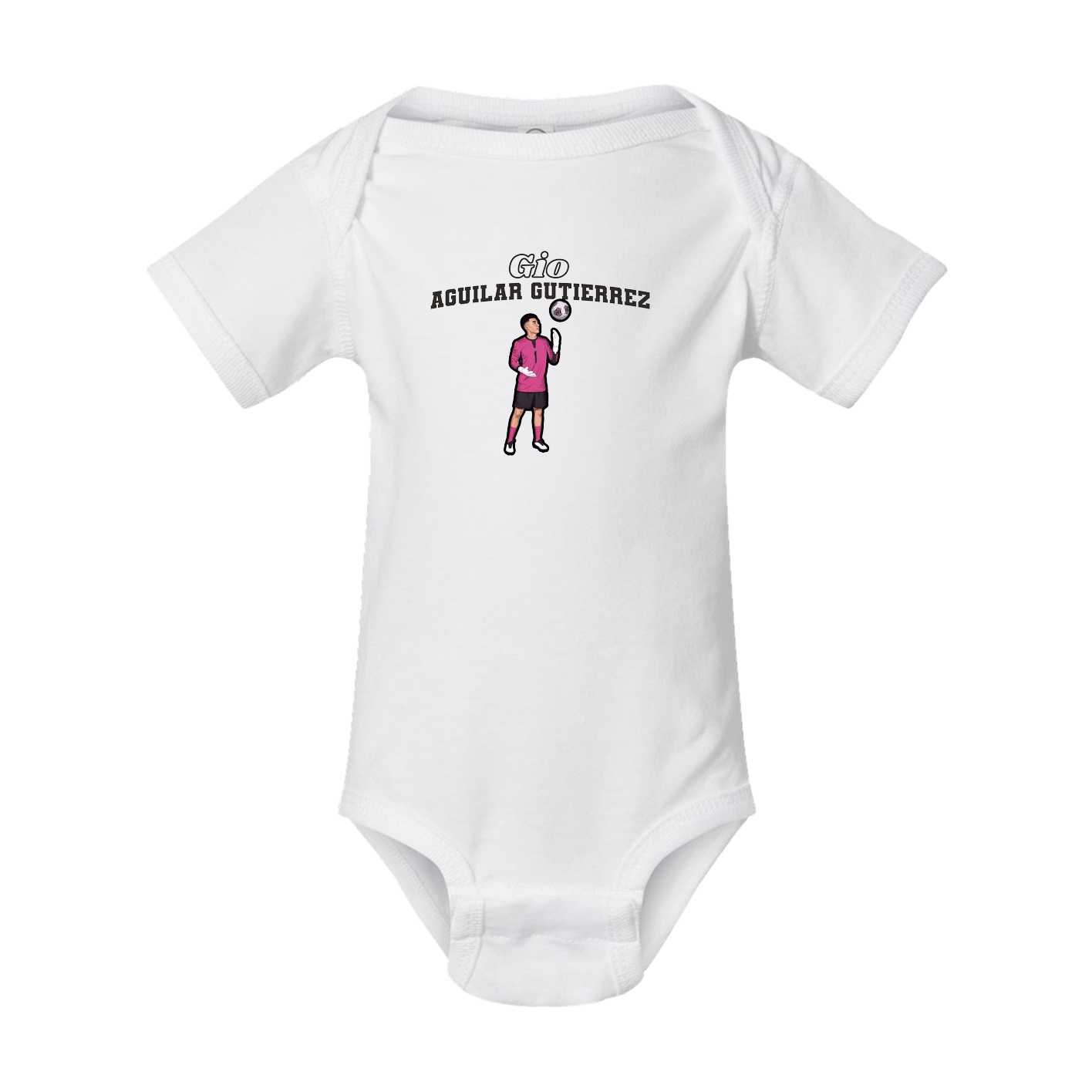 Baby Onesie — Name Arch in White