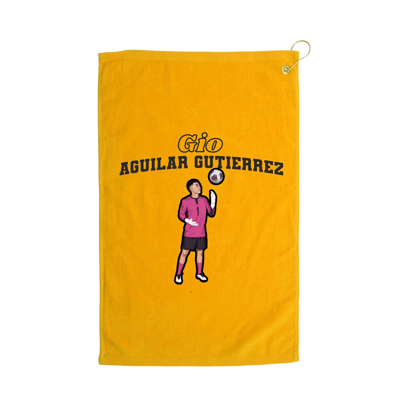 Golf Towel — Name Arch in Gold