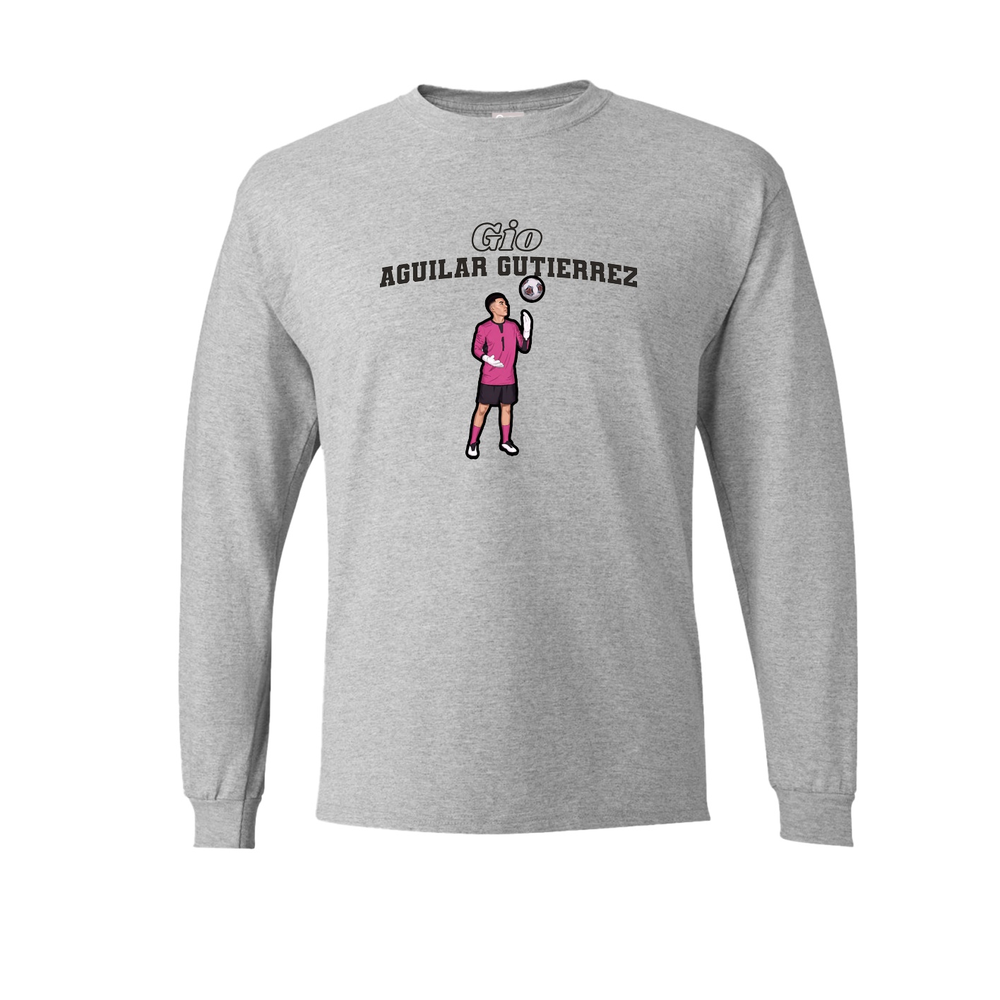 Long Sleeve Tee — Name Arch in Grey
