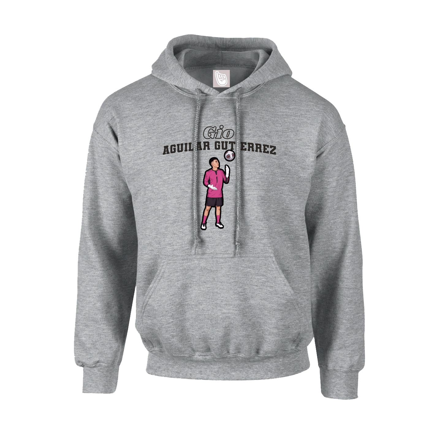 Youth Hoodie — Name Arch in Grey