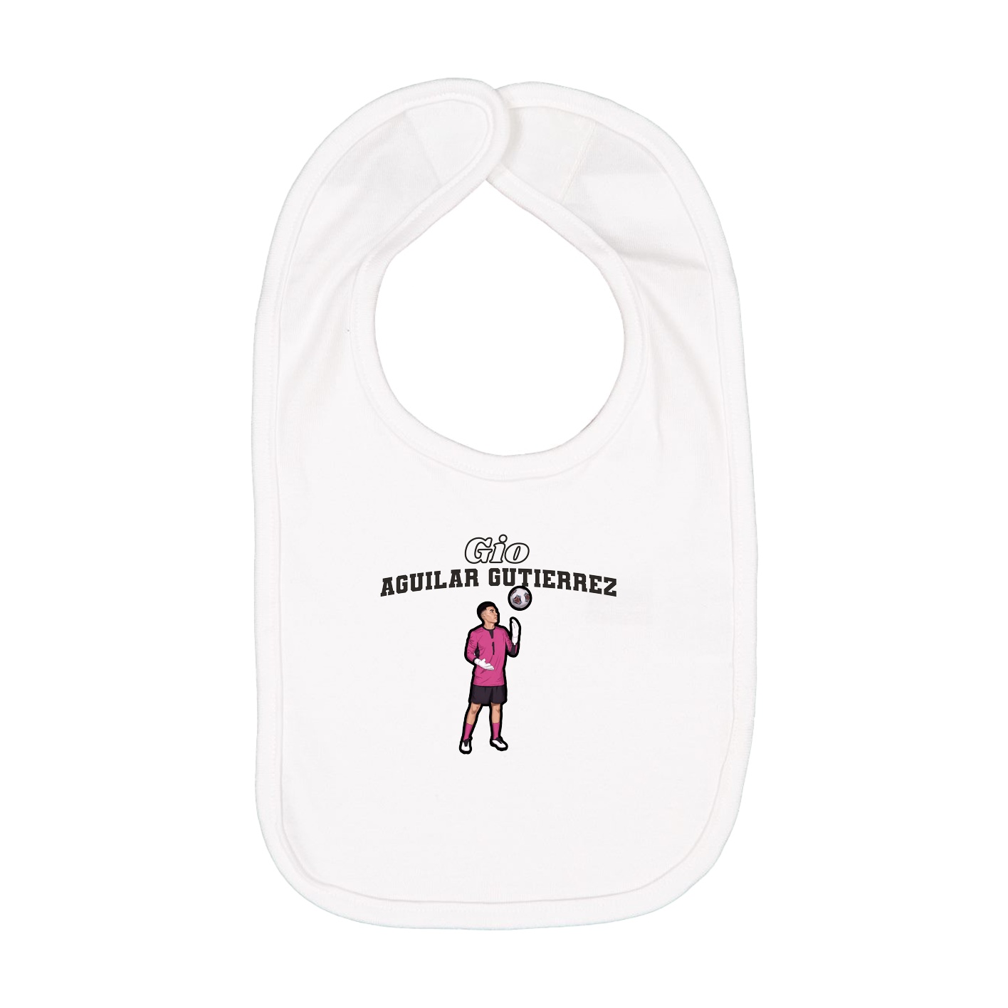 Infant Bib — Name Arch in White