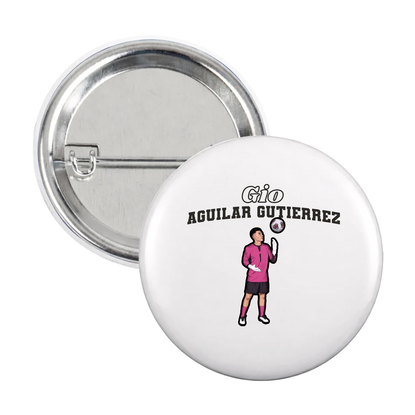 Game Day Button — Name Arch in White