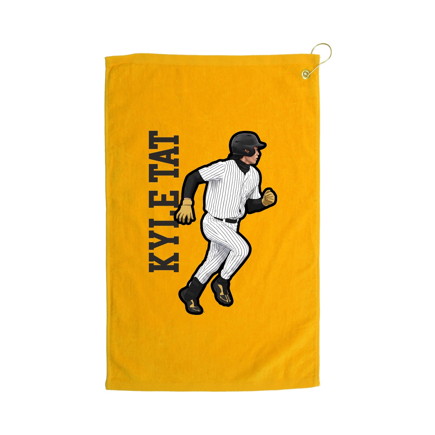 Golf Towel — Name Vertical in Gold