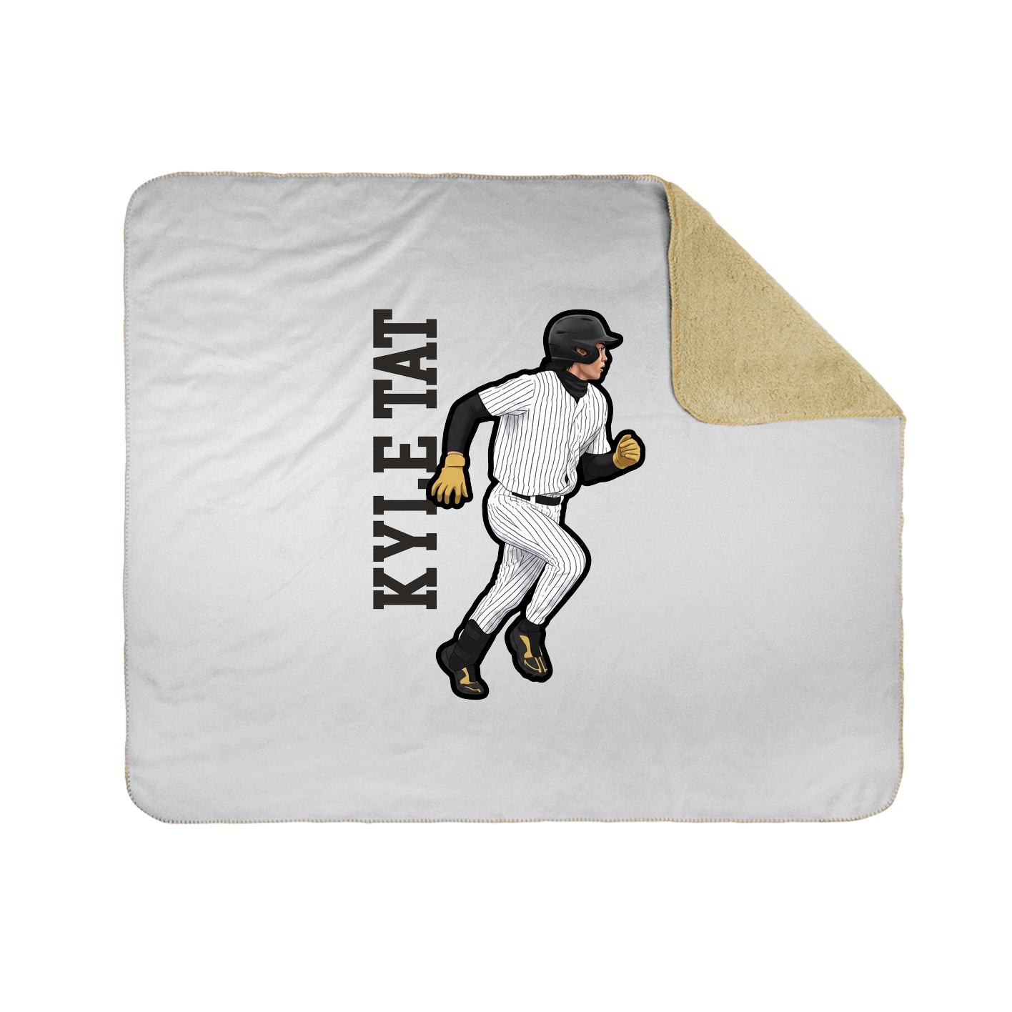 Throw Blanket — Name Vertical in White