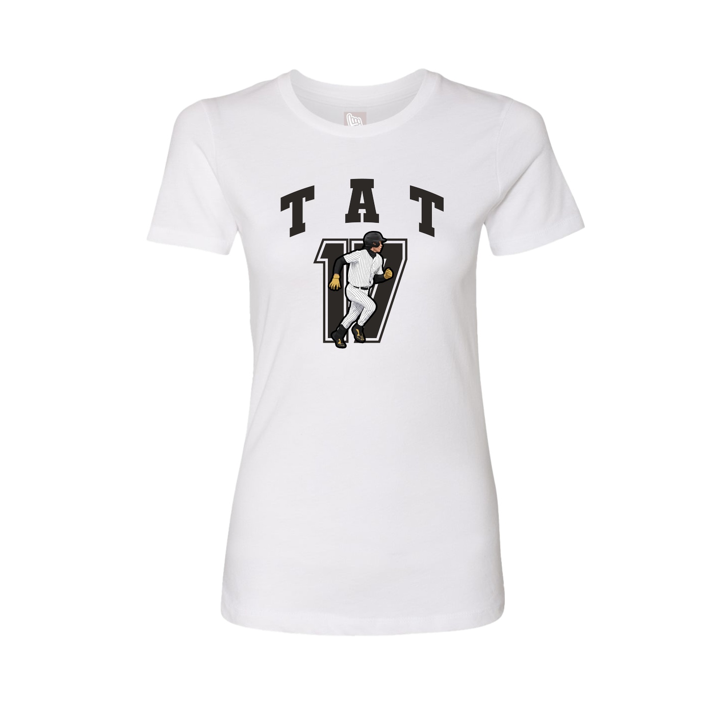 Fitted Women's Tee — Number in White