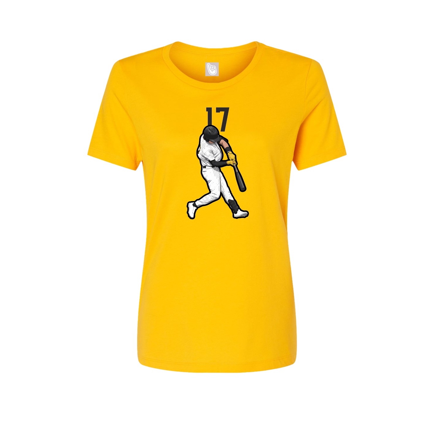 Fitted Women's Tee — Number Top in Gold