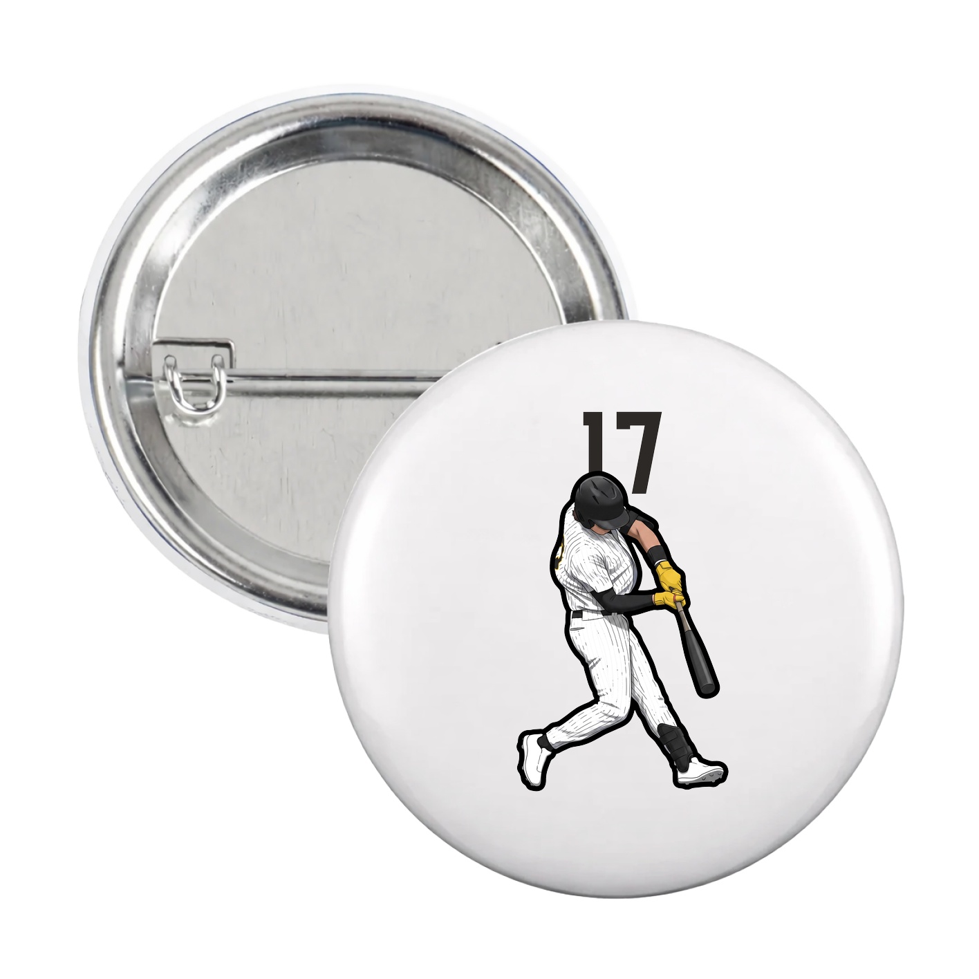 Game Day Button — Number Top in White