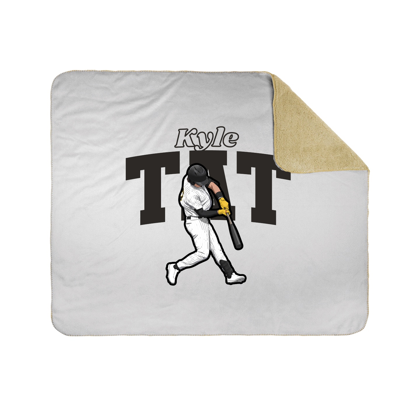 Throw Blanket — Name Arch in White