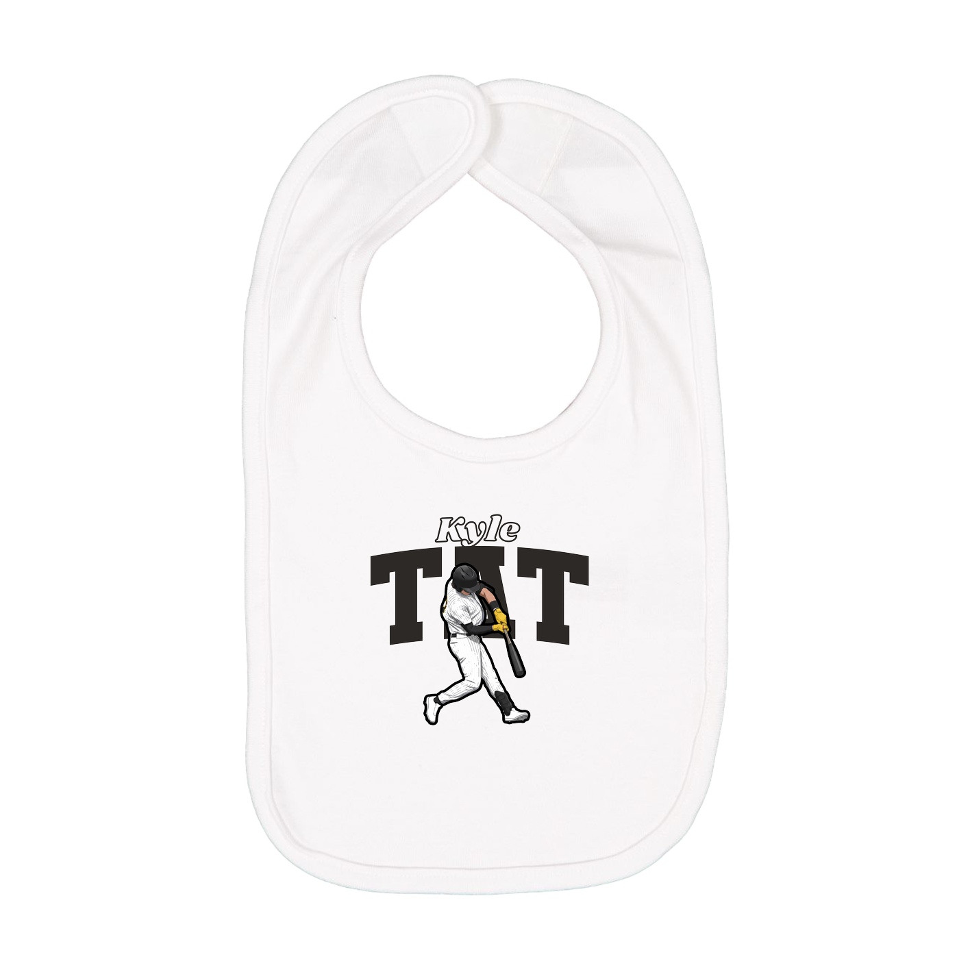 Infant Bib — Name Arch in White
