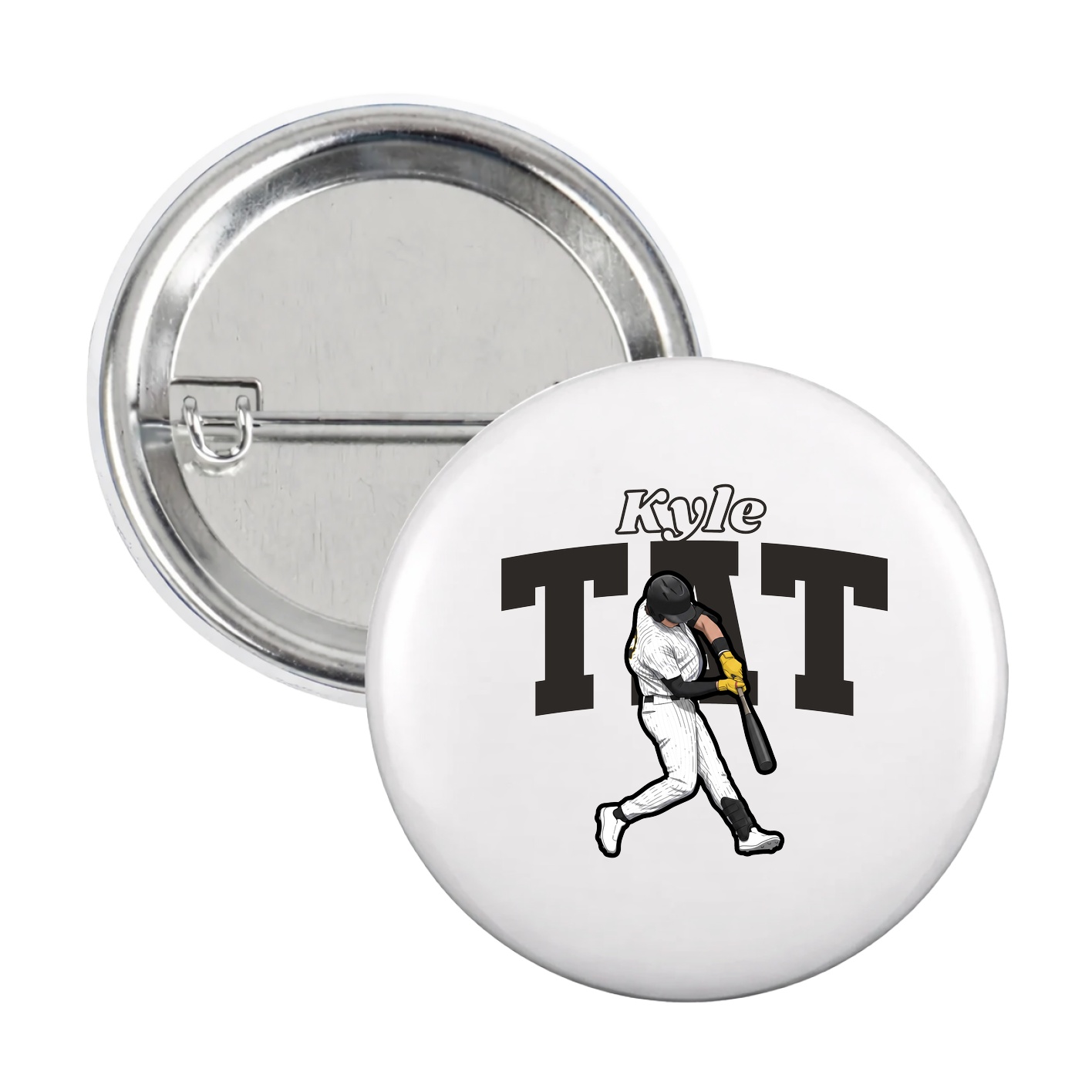 Game Day Button — Name Arch in White