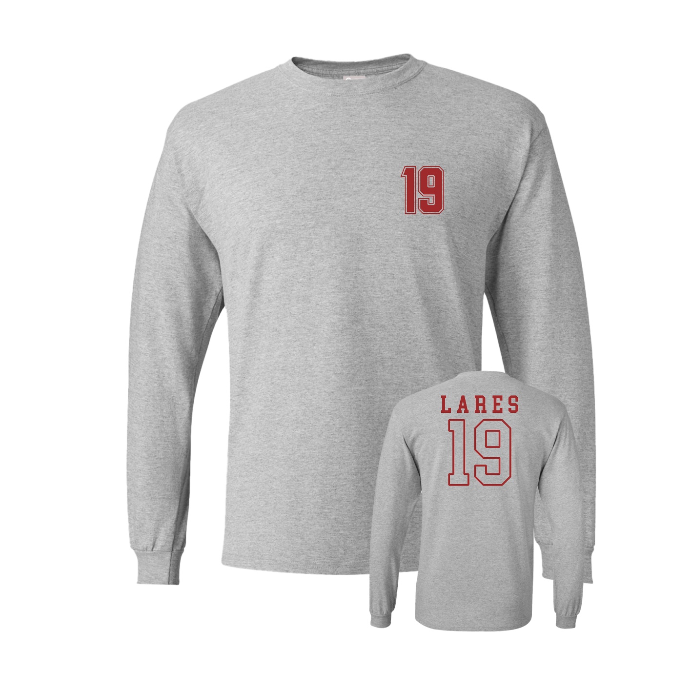 Long Sleeve Tee — Chest Back in Grey