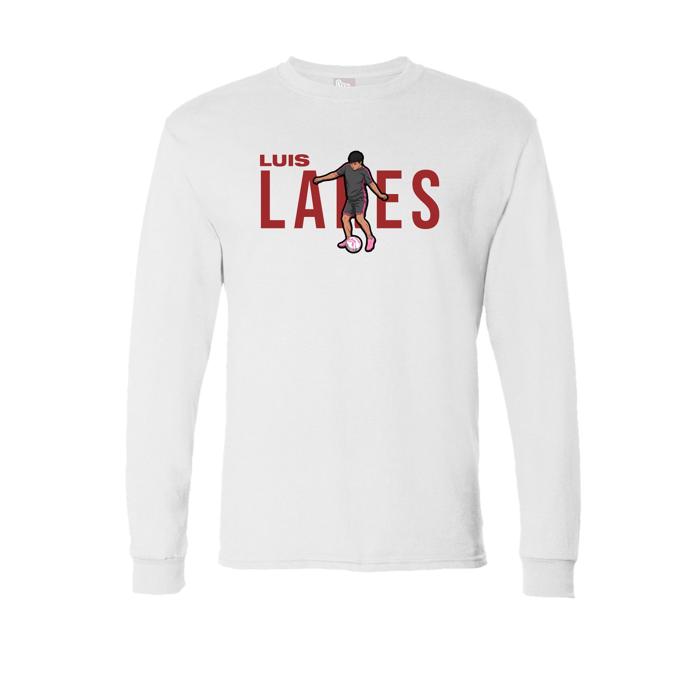Long Sleeve Tee — Player Name in White