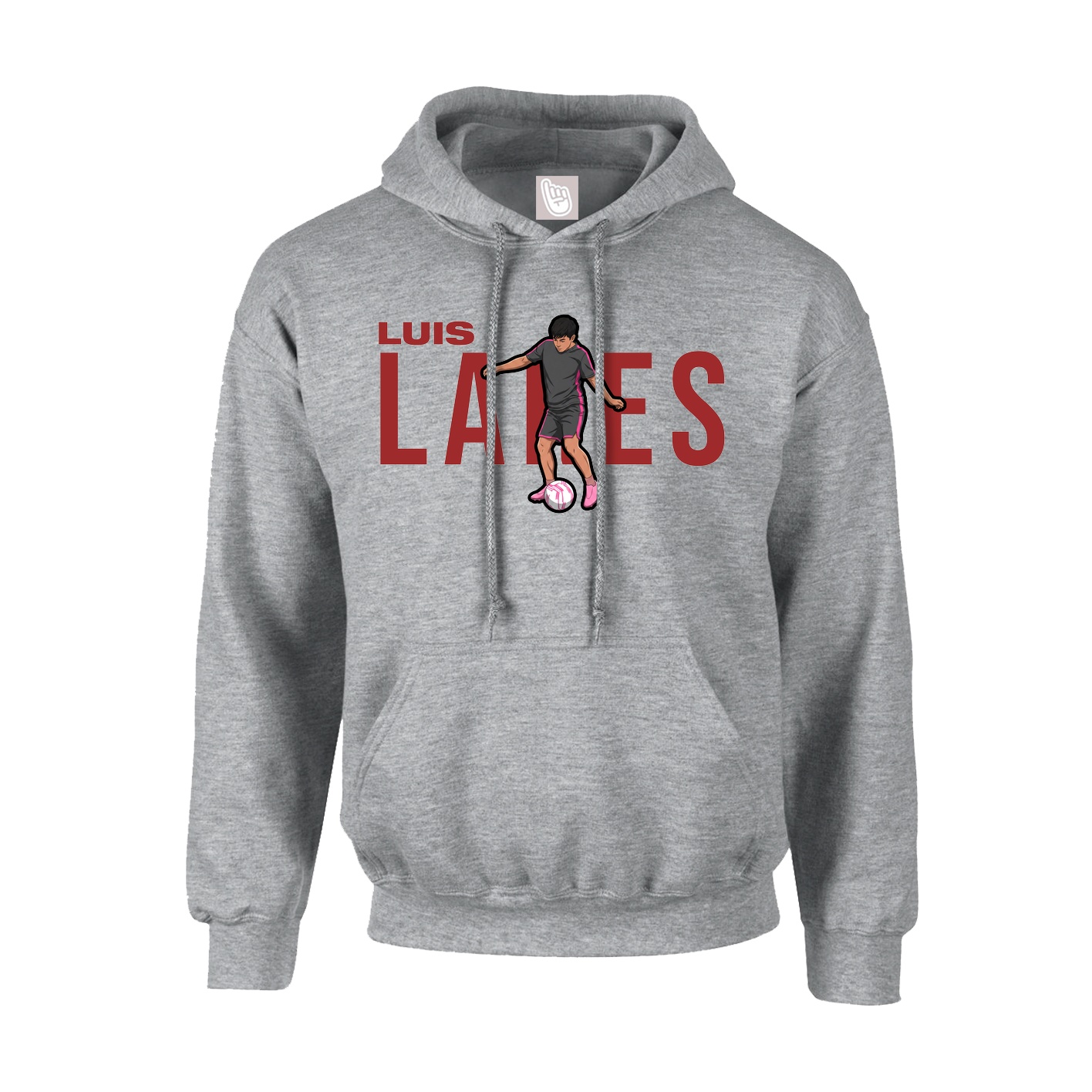 Hoodie — Player Name in Grey