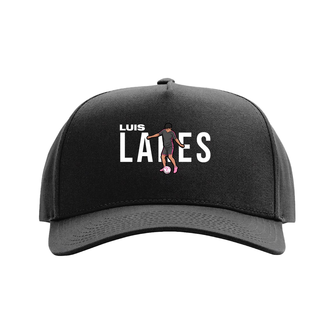 Full Fabric Five-Panel Champ Cap — Player Name in Black