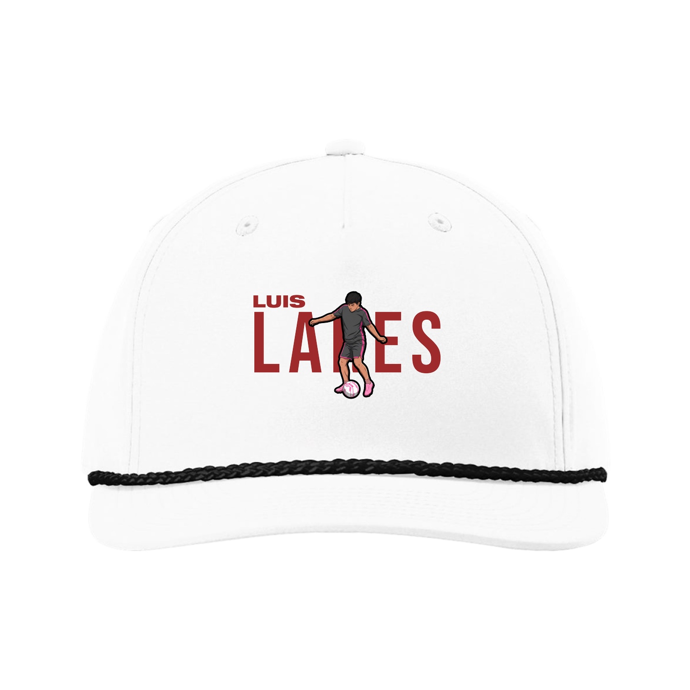 Five-Panel Classic Rope Cap — Player Name in White