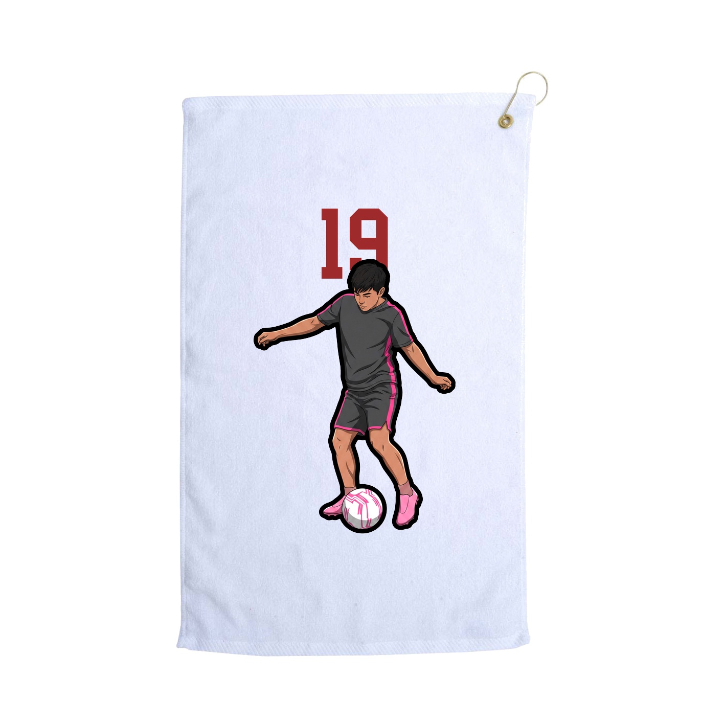 Golf Towel — Number Top in White