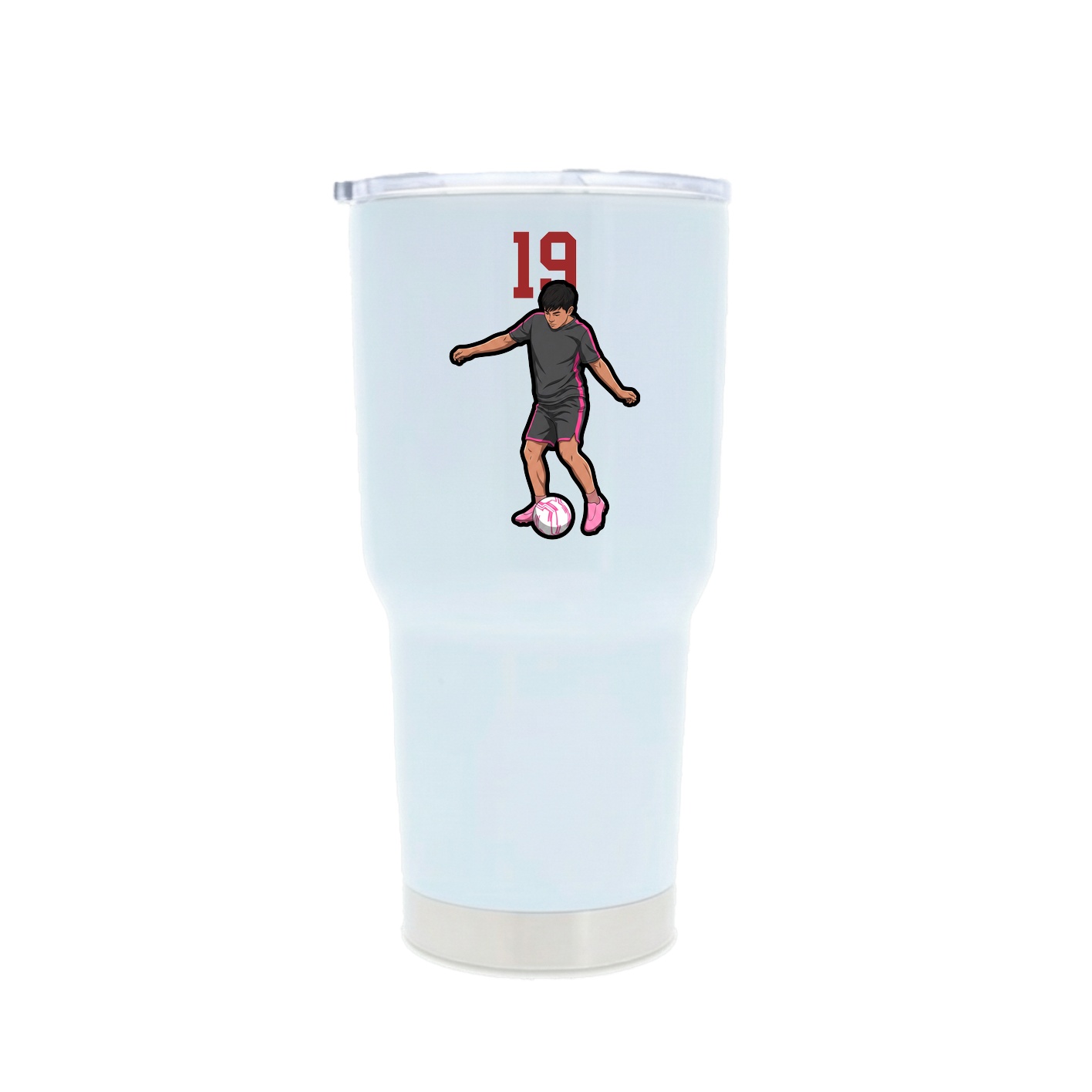 30oz Stainless Steel Tumbler — Number Top in White
