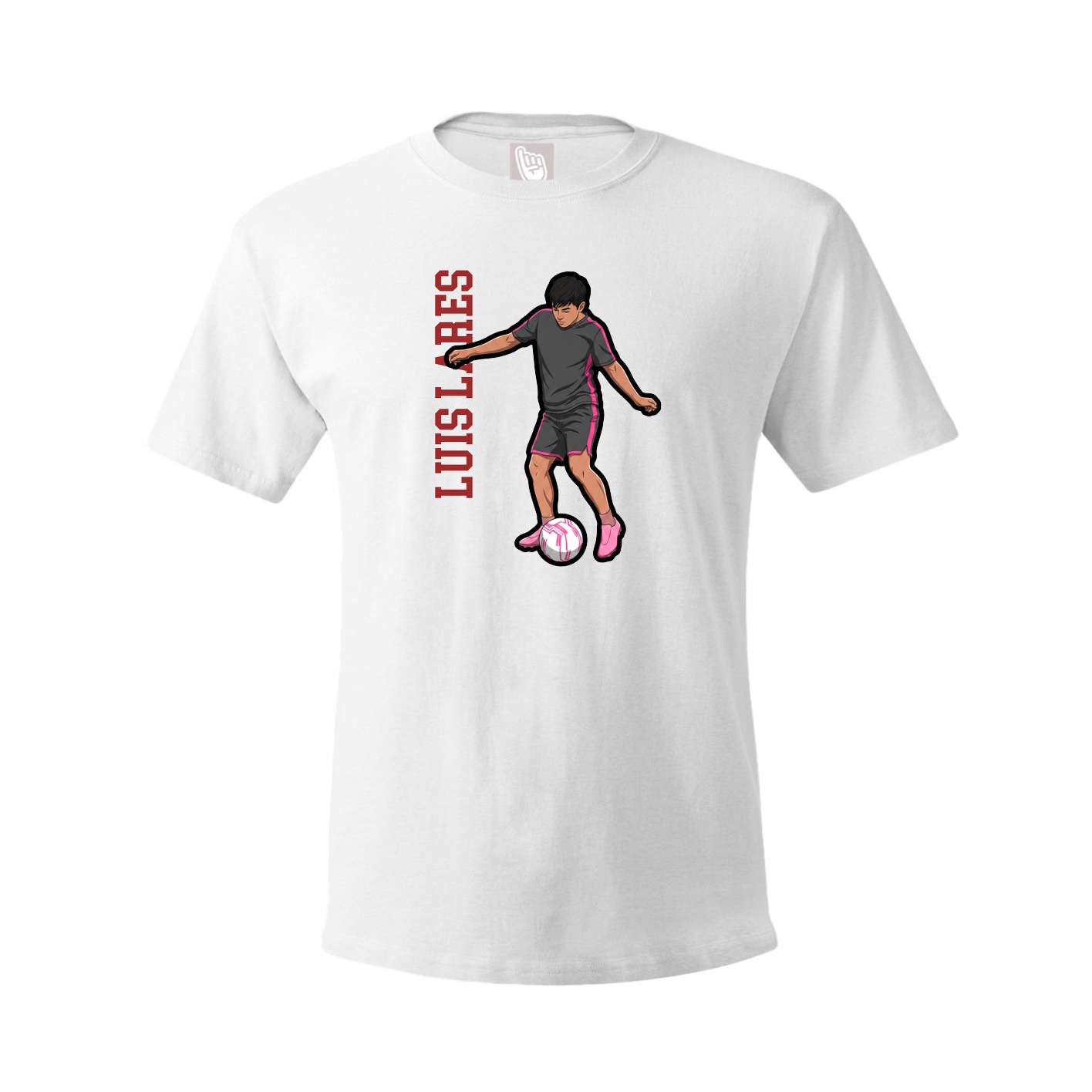 Tee — Name Vertical in White