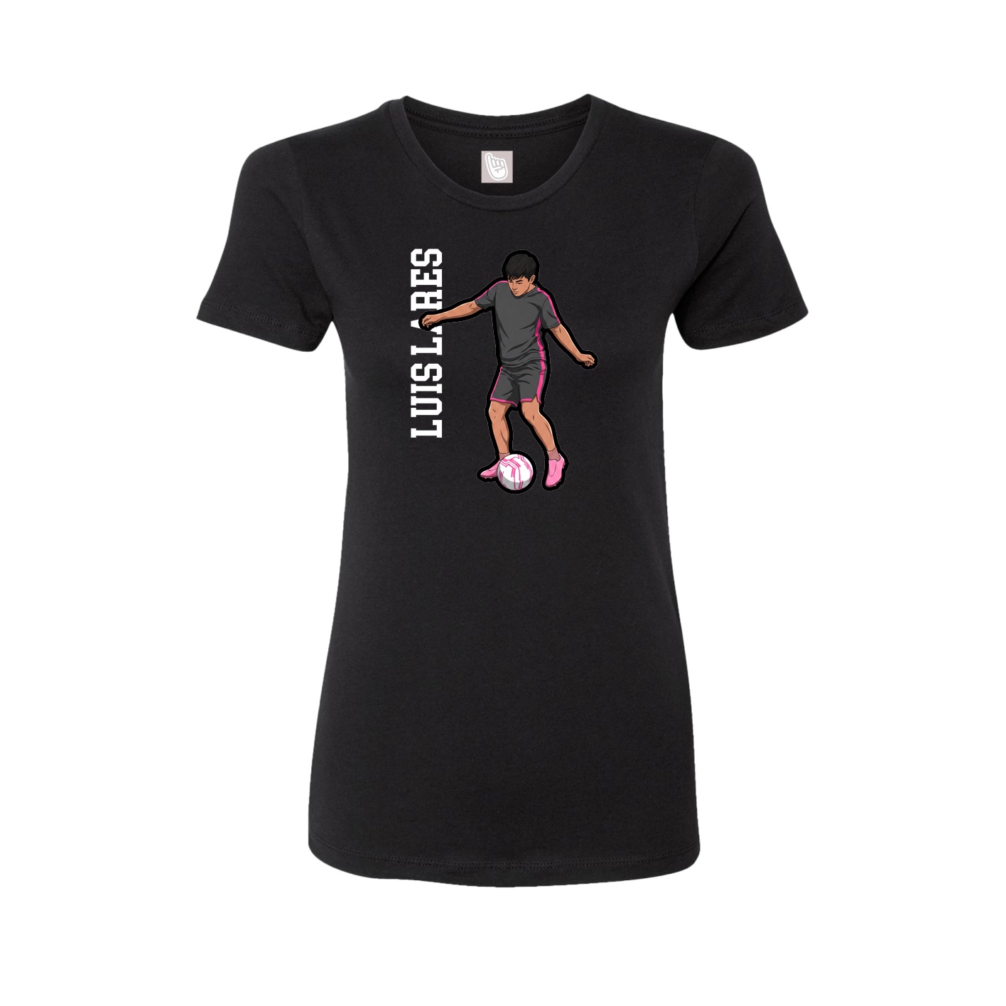 Womens Tee — Name Vertical in Black