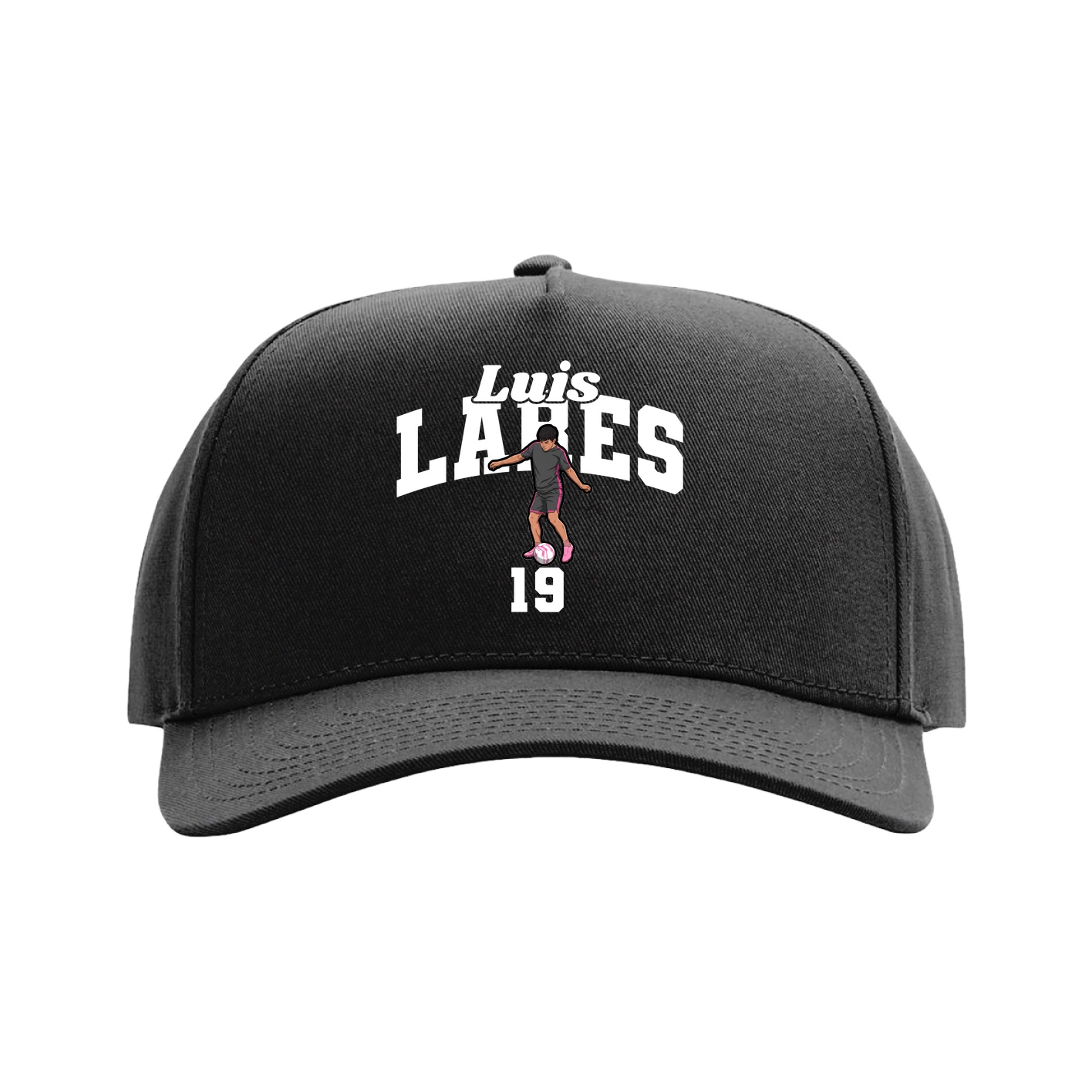 Full Fabric Five-Panel Champ Cap — Signature Arch in Black