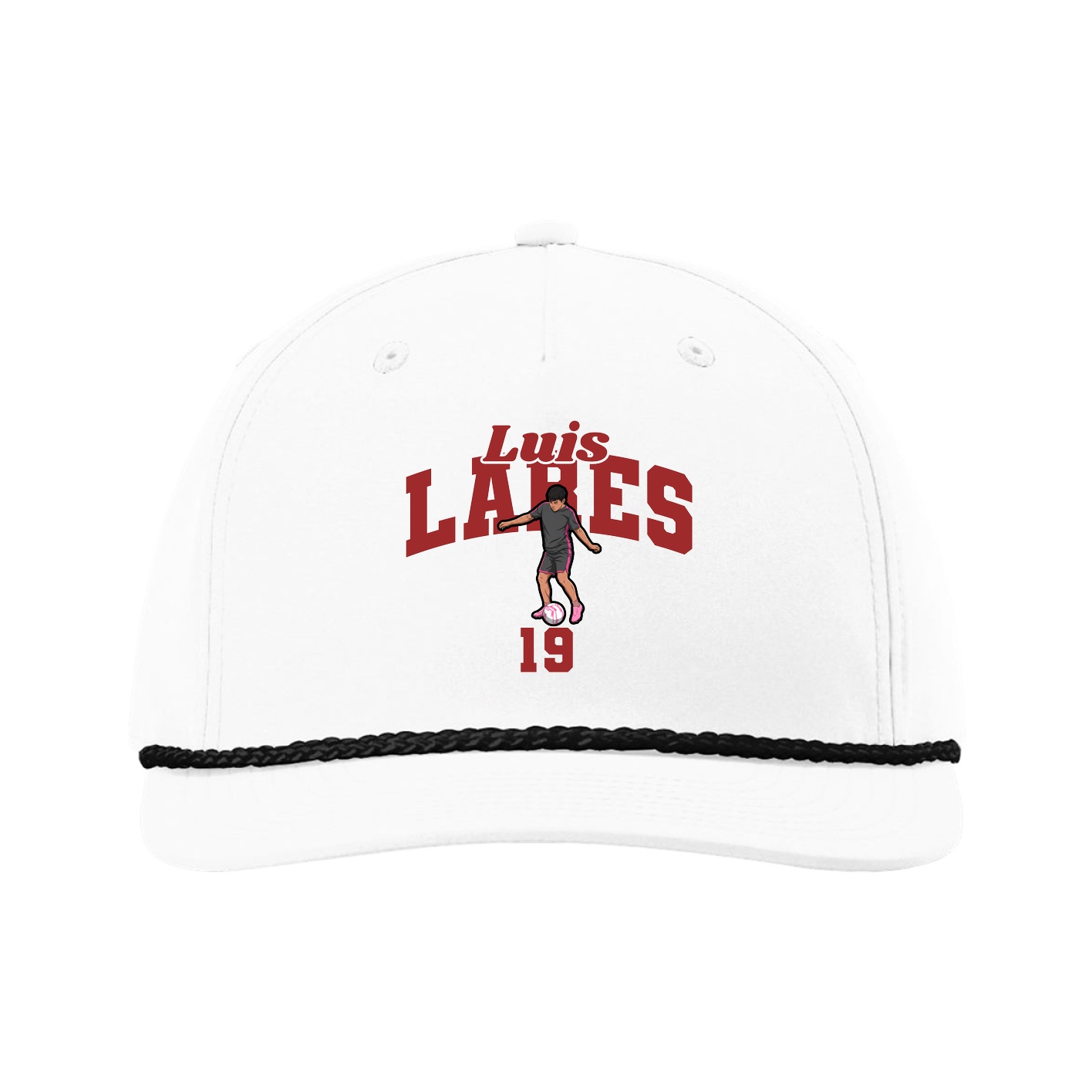 Five-Panel Classic Rope Cap — Signature Arch in White