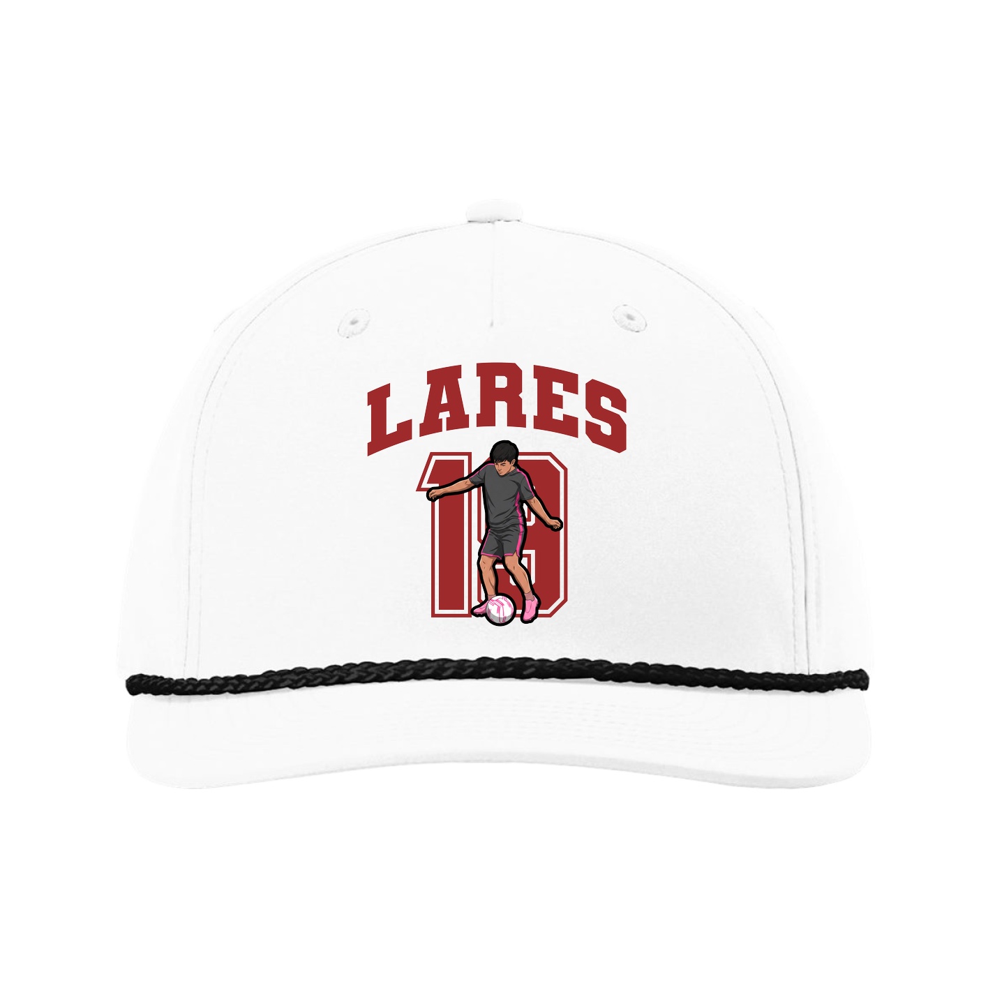 Five-Panel Classic Rope Cap — Number in White