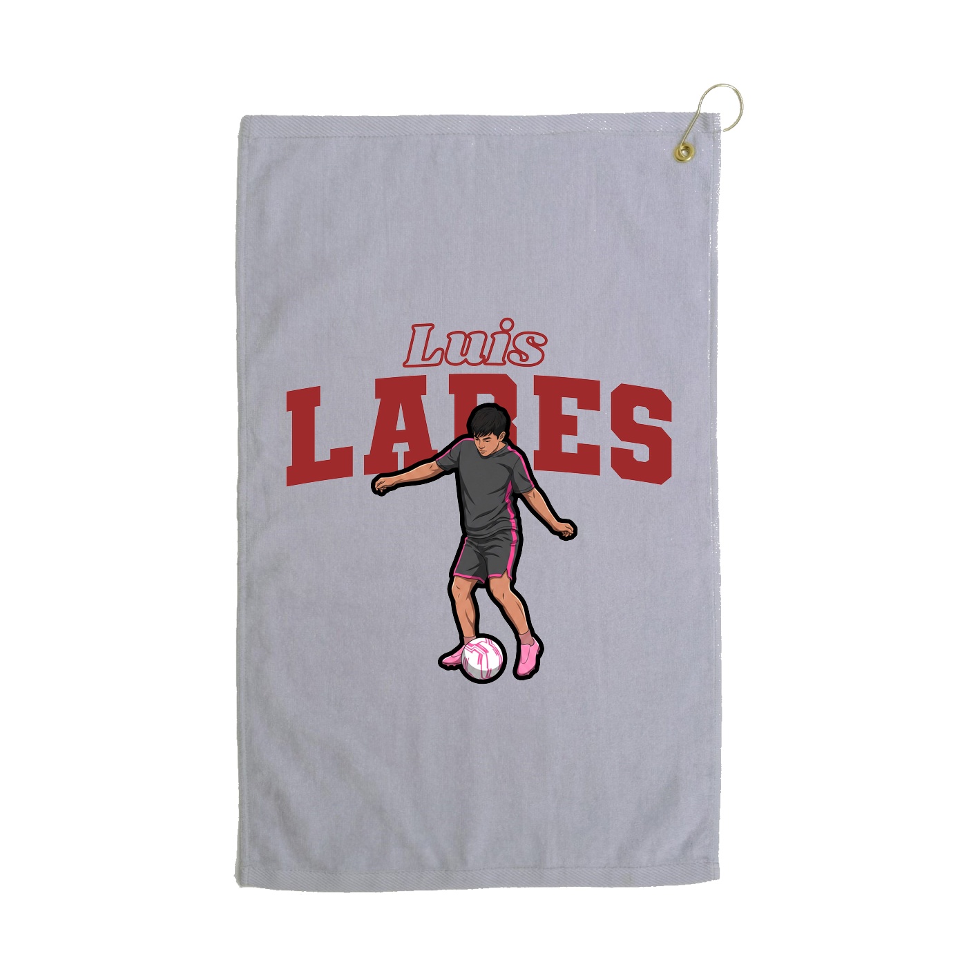 Golf Towel — Name Arch in Grey