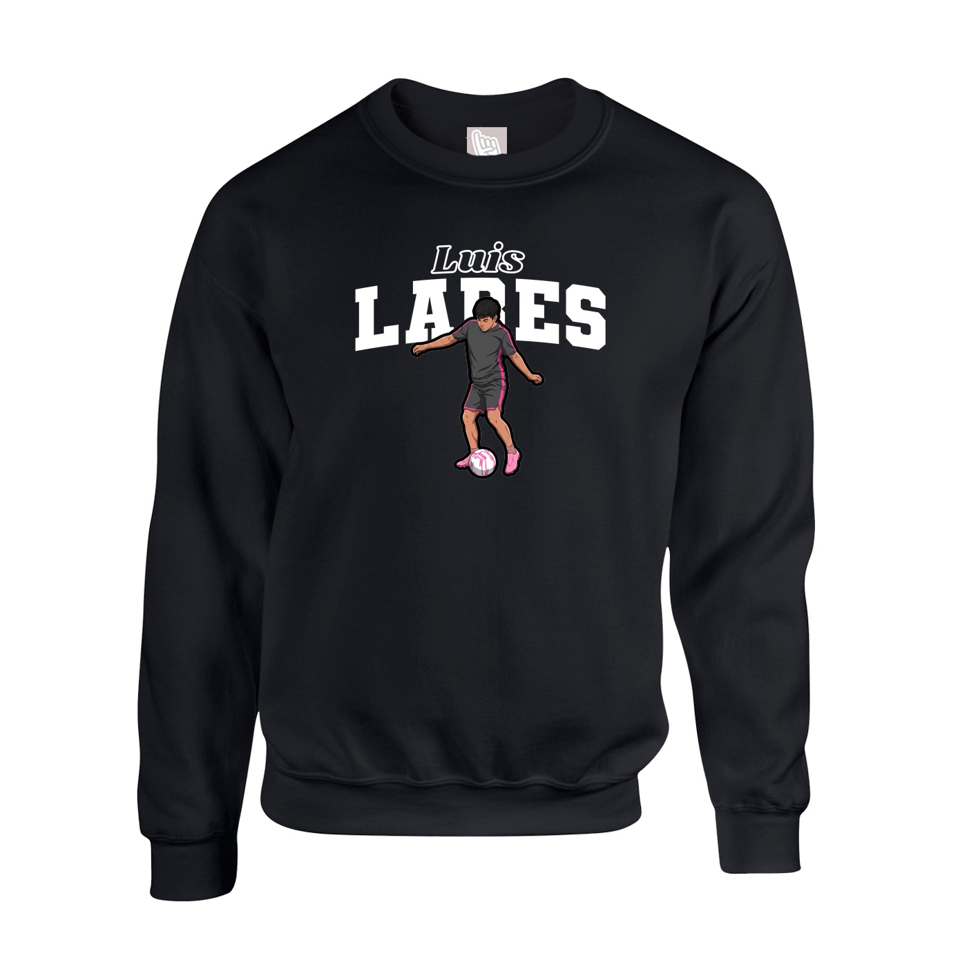 Fleece Crew — Name Arch in Black