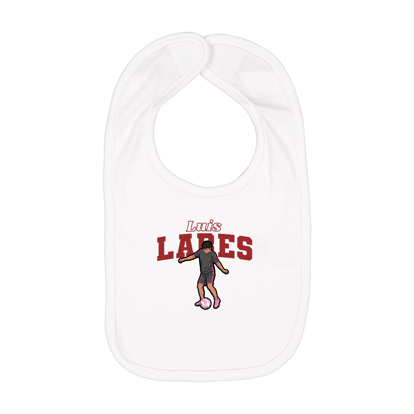 Infant Bib — Name Arch in White