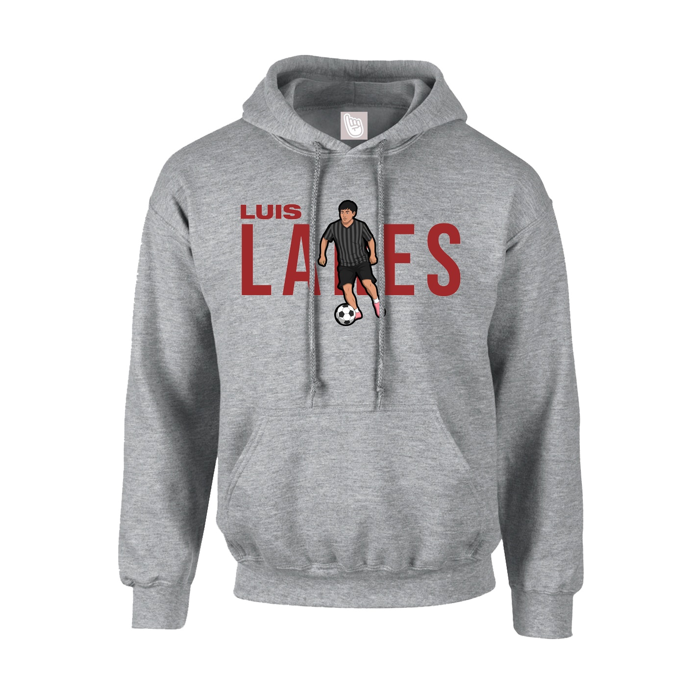 Youth Hoodie — Player Name in Grey