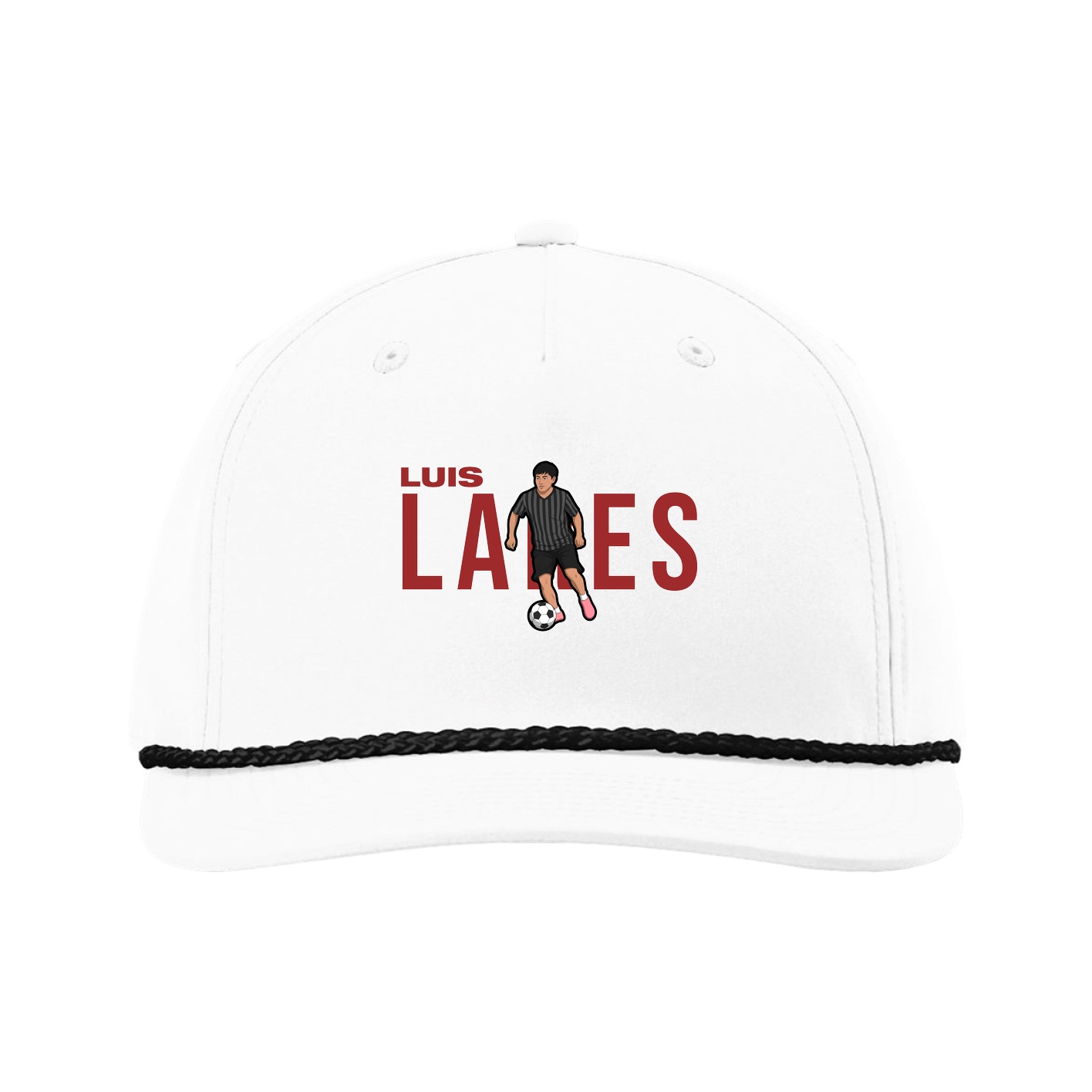 Five-Panel Classic Rope Cap — Player Name in White